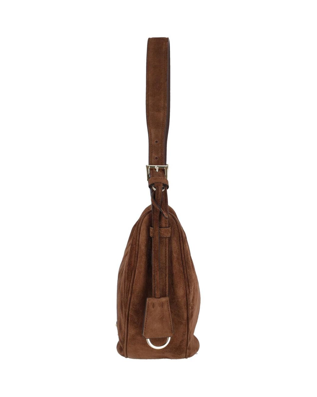 Prada Brown Demi-Lune' Large Shoulder Bag