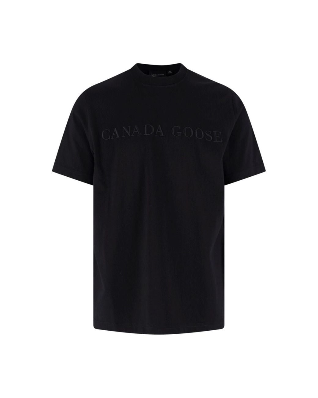 Canada Goose Black Short-Sleeve Embossed Cotton Logo T-Shirt for men