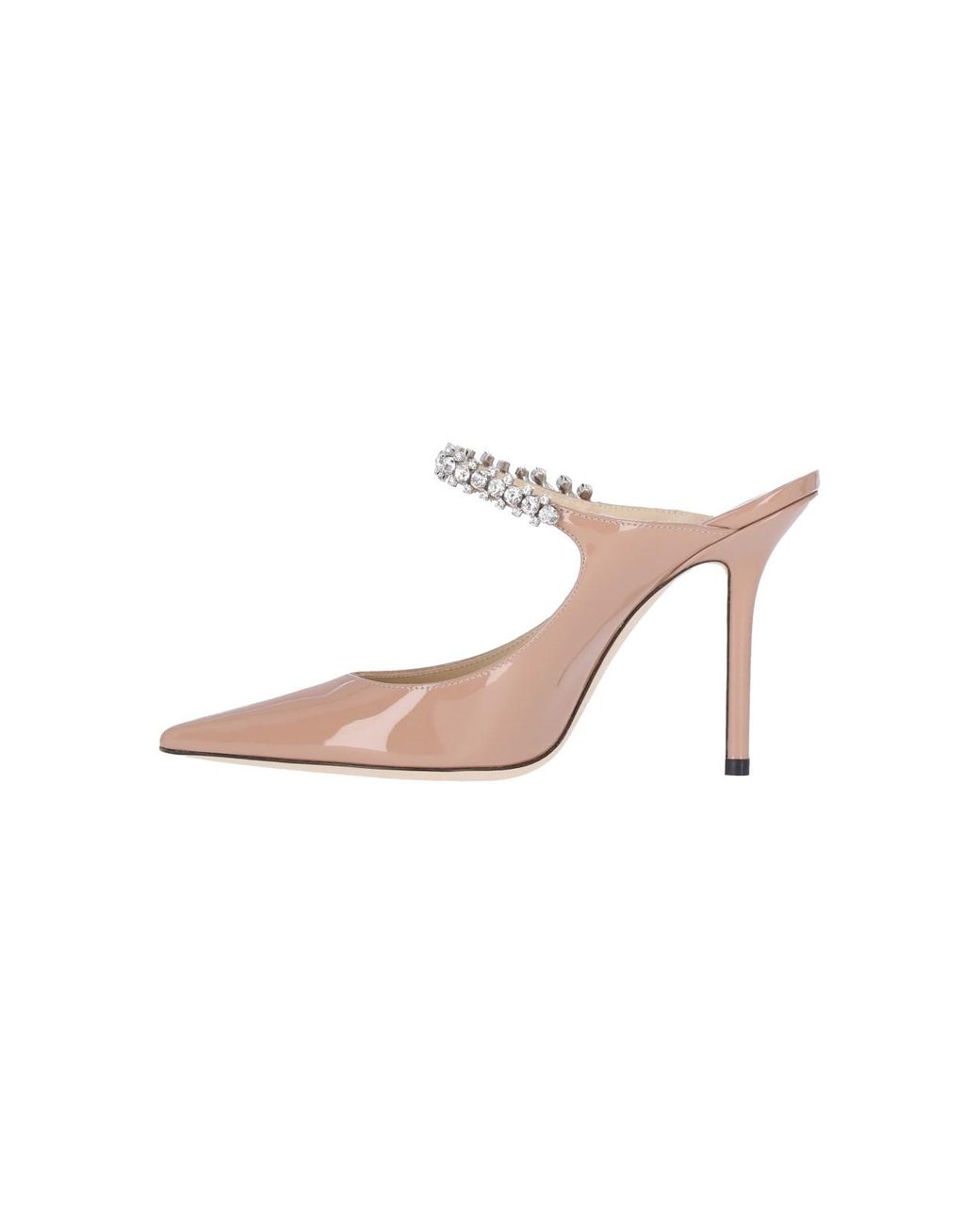 Jimmy Choo Pink Crystal Strap Pointed Toe Mule Pump