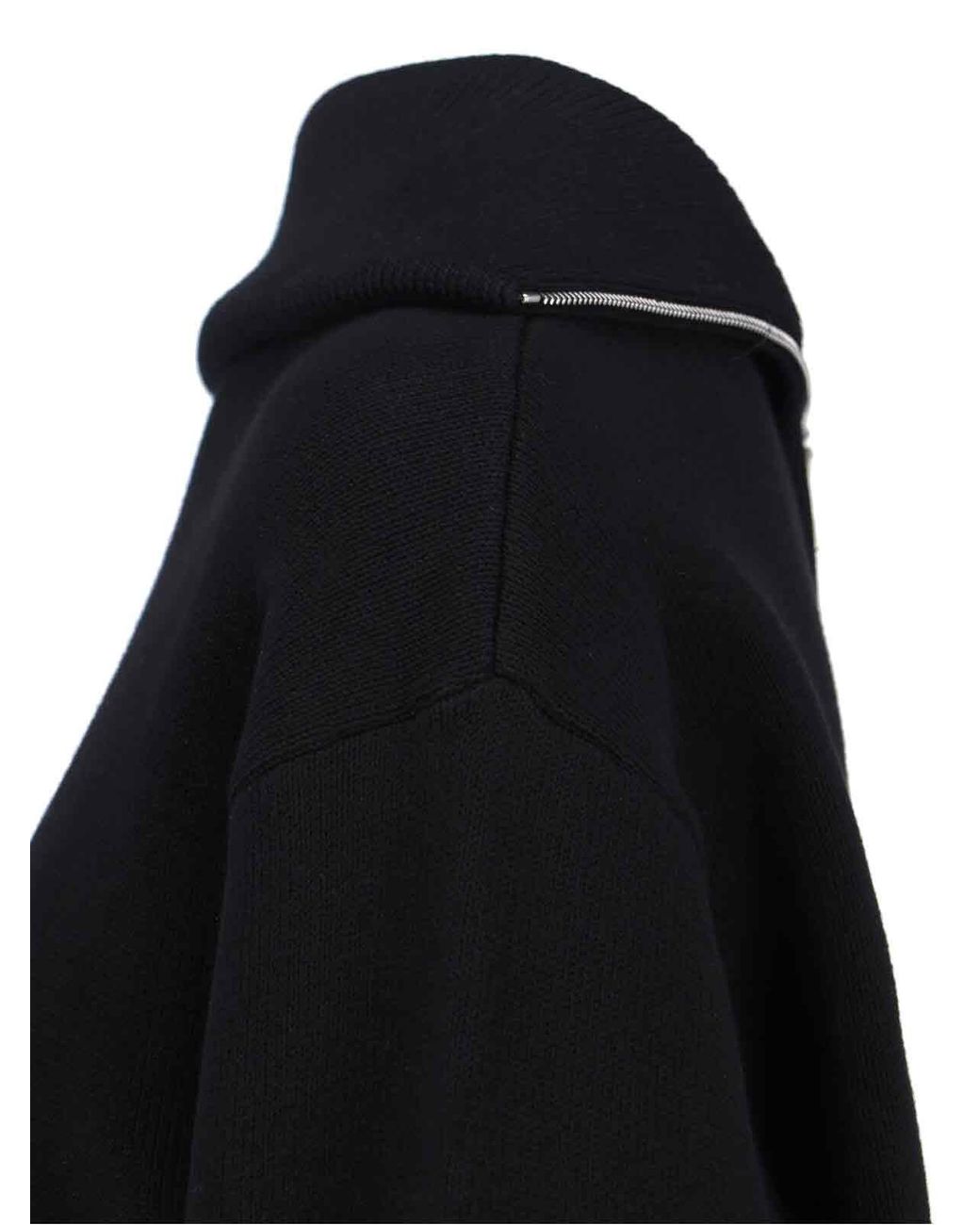 Balenciaga Black Oversized Cowl Neck Knit Sweater With Zip Pockets