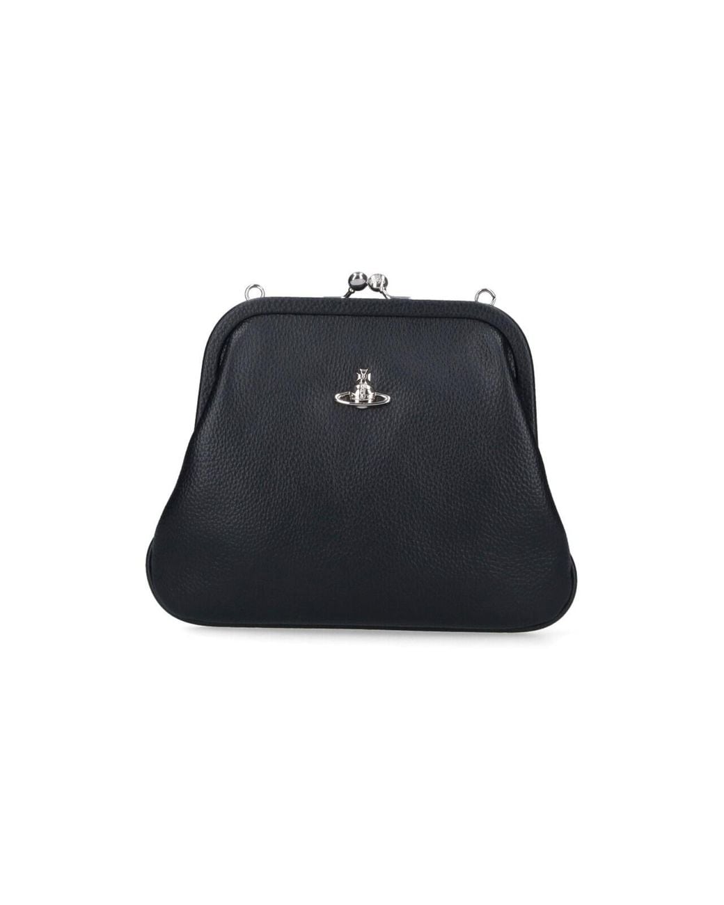 Vivienne Westwood Black Leather Frame Clutch Bag