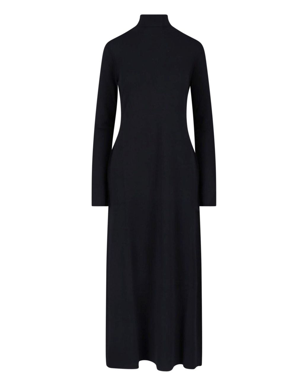 The Row Black Maxi Wool Dress "Leoline"