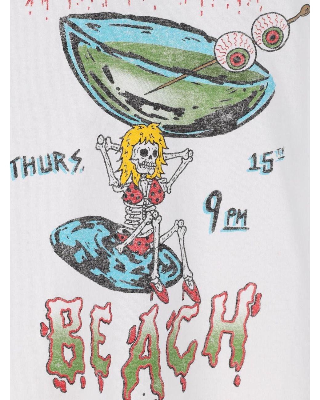 GALLERY DEPT. White Skeleton Beach Graphic T-Shirt for men