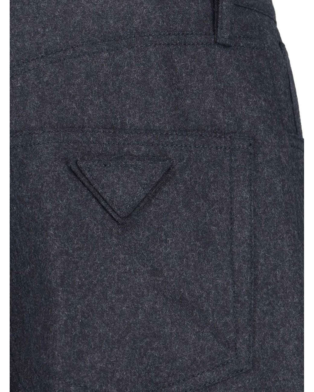 Prada Blue Wool Flannel Pants