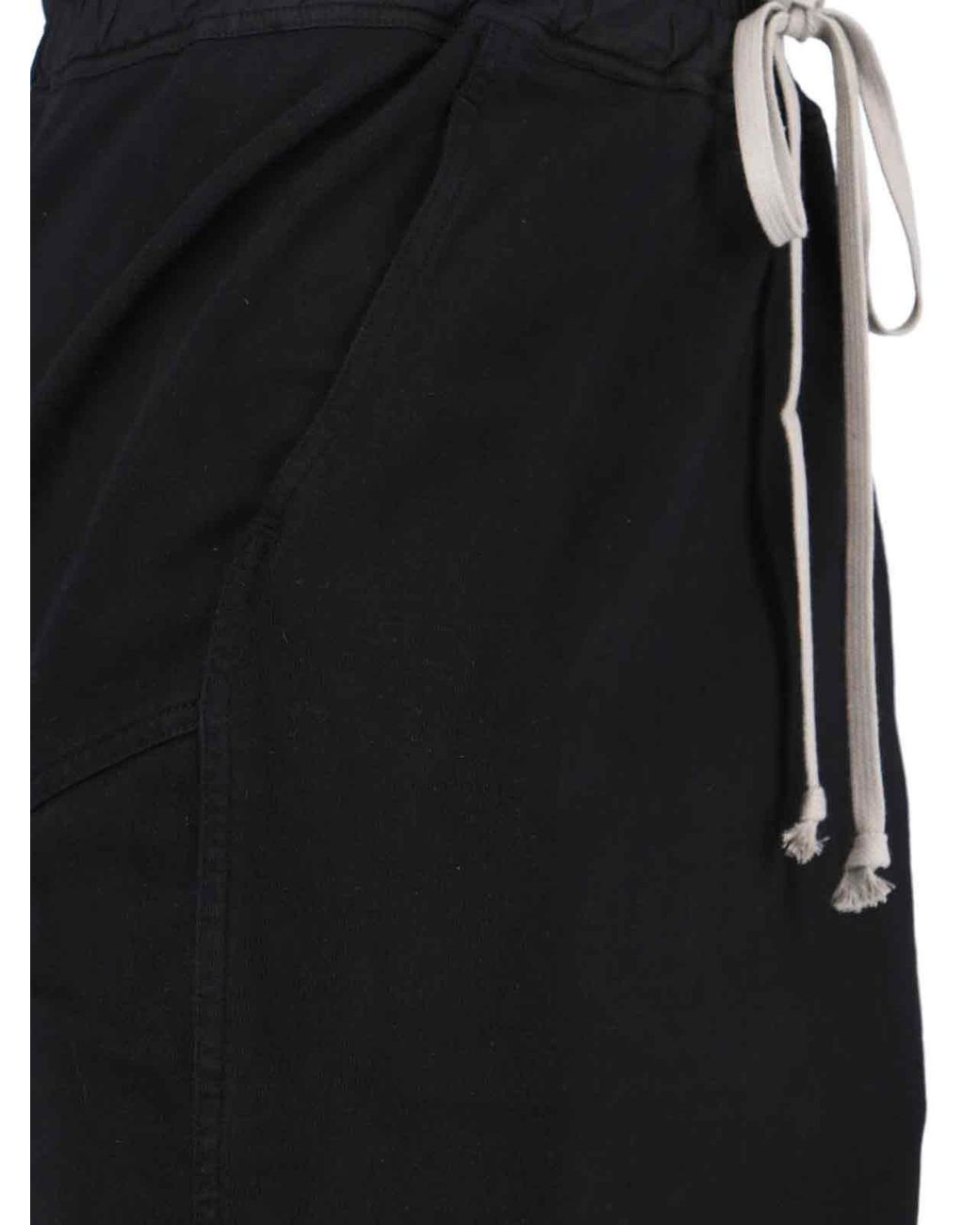 Rick Owens Black Maxi Pencil Skirt With Draped Detail