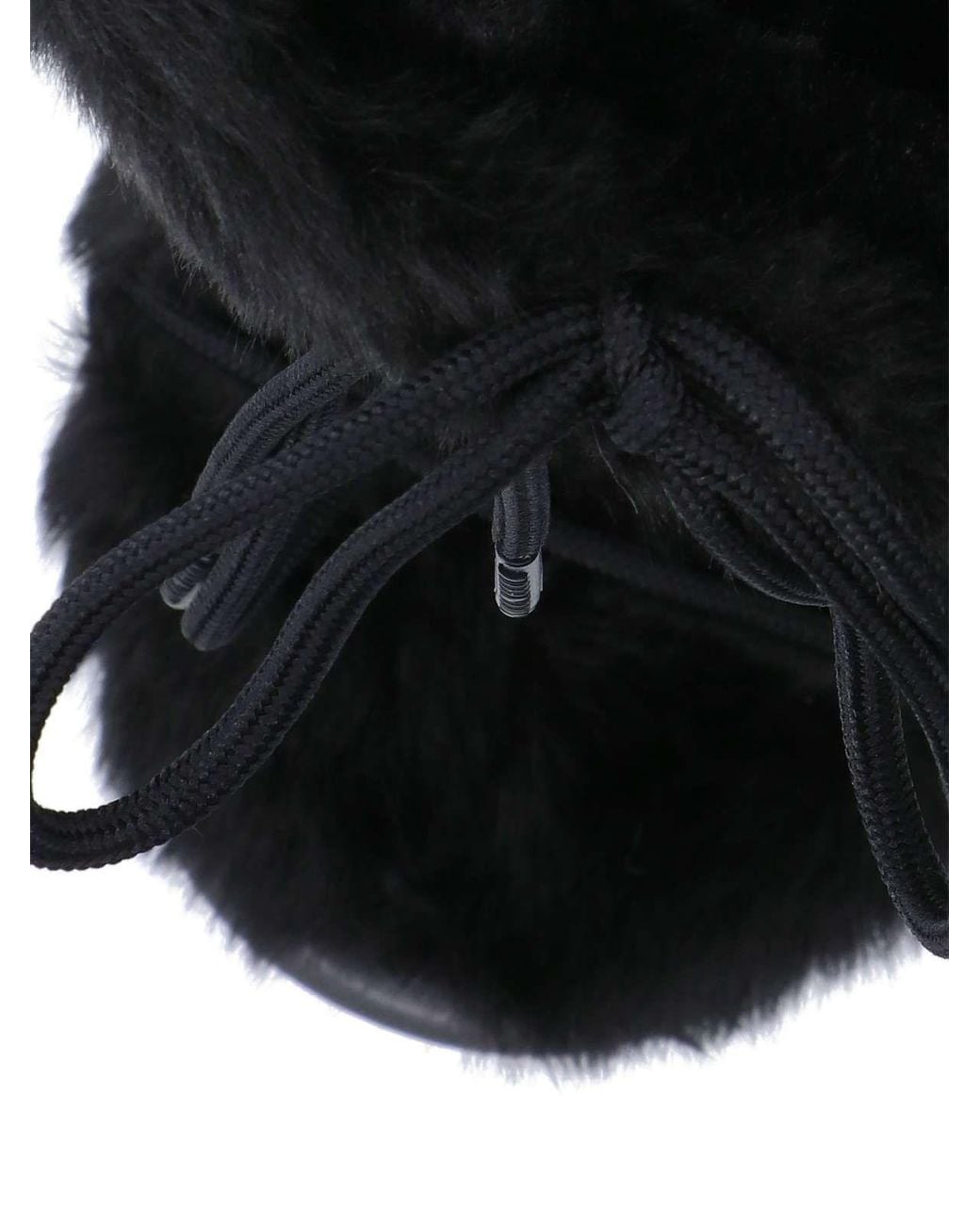 Moon Boot Black 'Icon' Faux Fur Boots