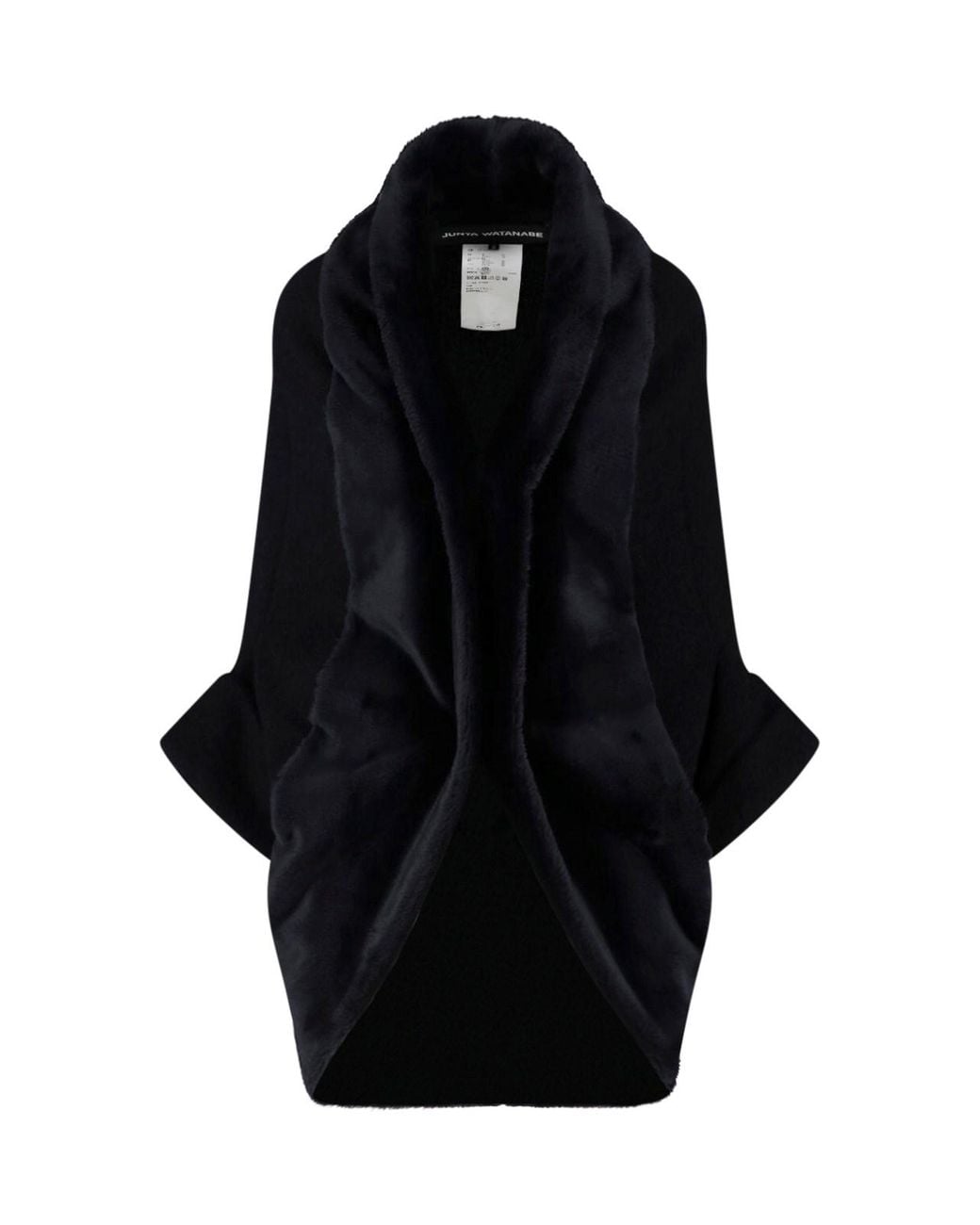 Junya Watanabe Black Draped Wool Coat