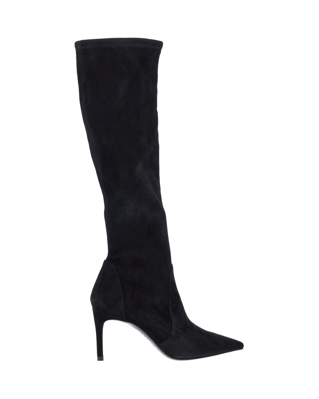 Stuart Weitzman Black Pointed Toe Knee-High Stiletto Boot