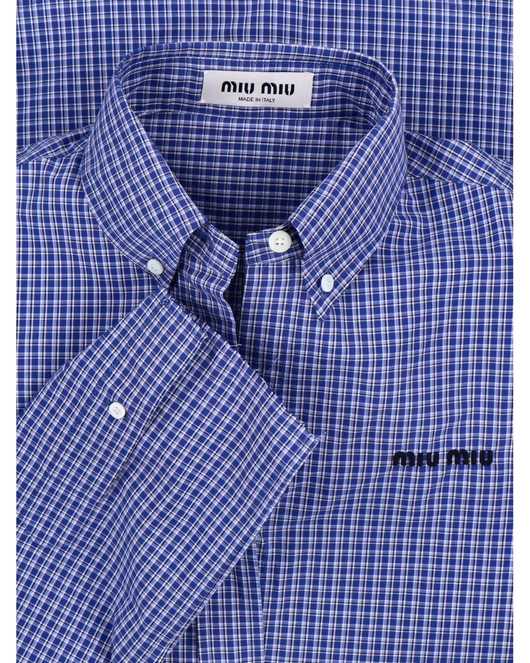 Miu Miu Blue Checked Shirt