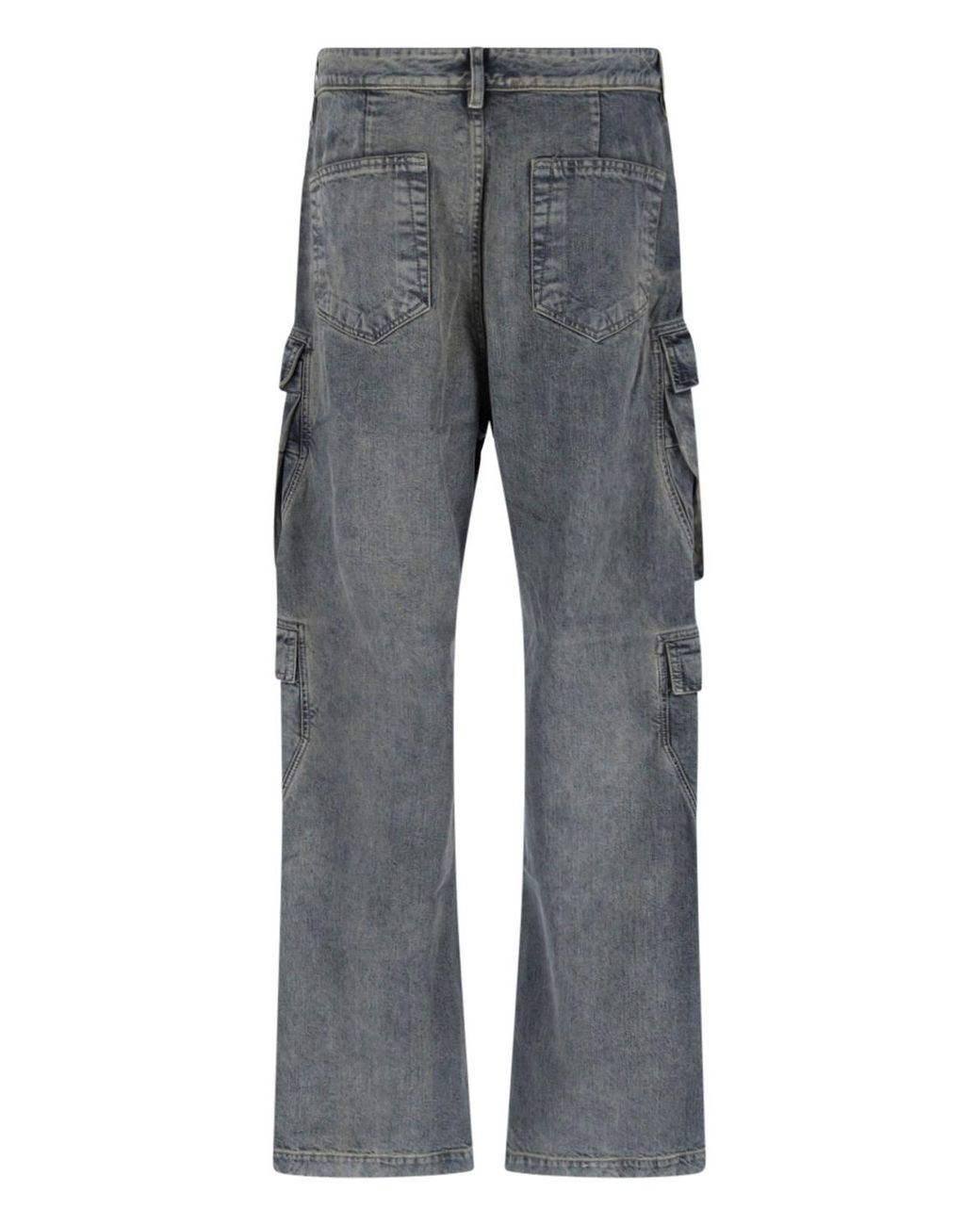 Rick Owens Gray Wide Jeans "Double Cargo" for men