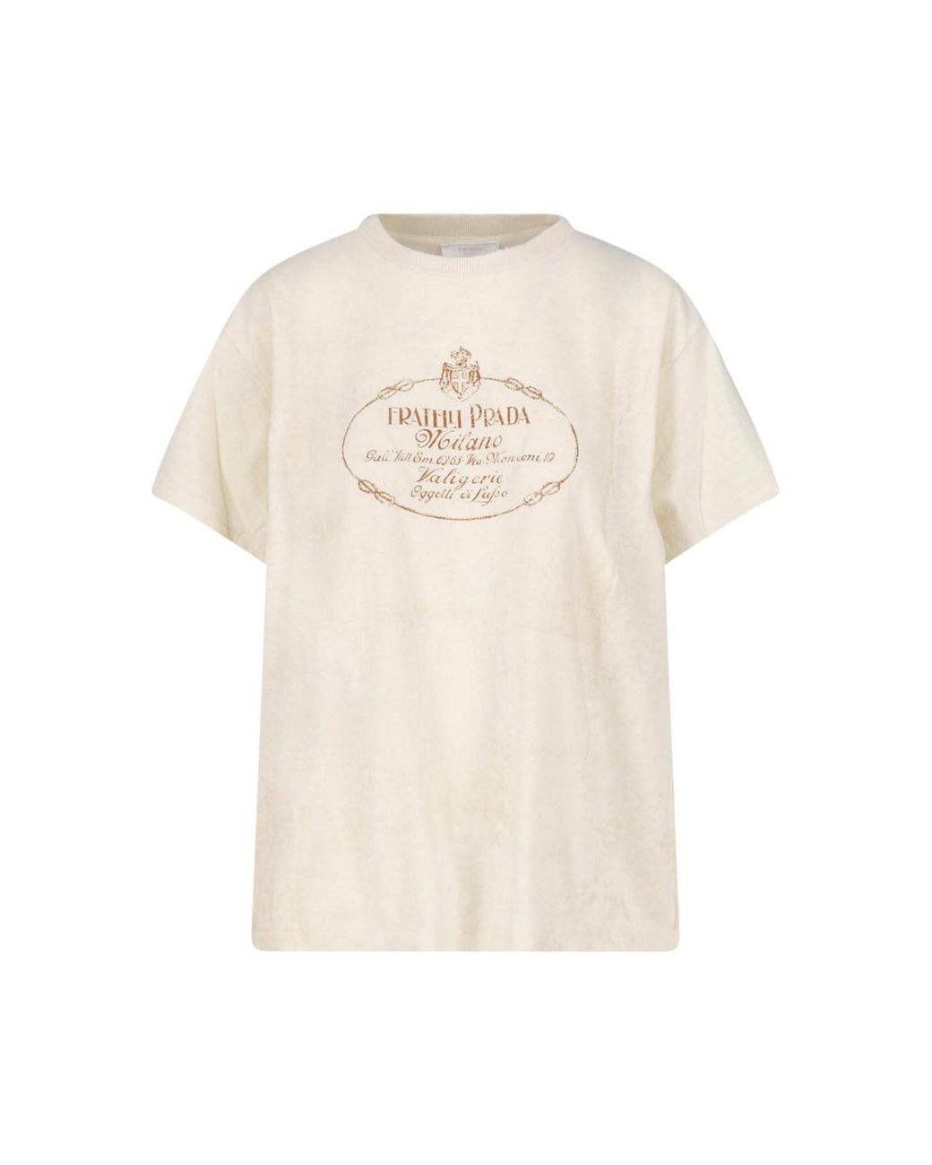 Prada White Printed T-Shirt
