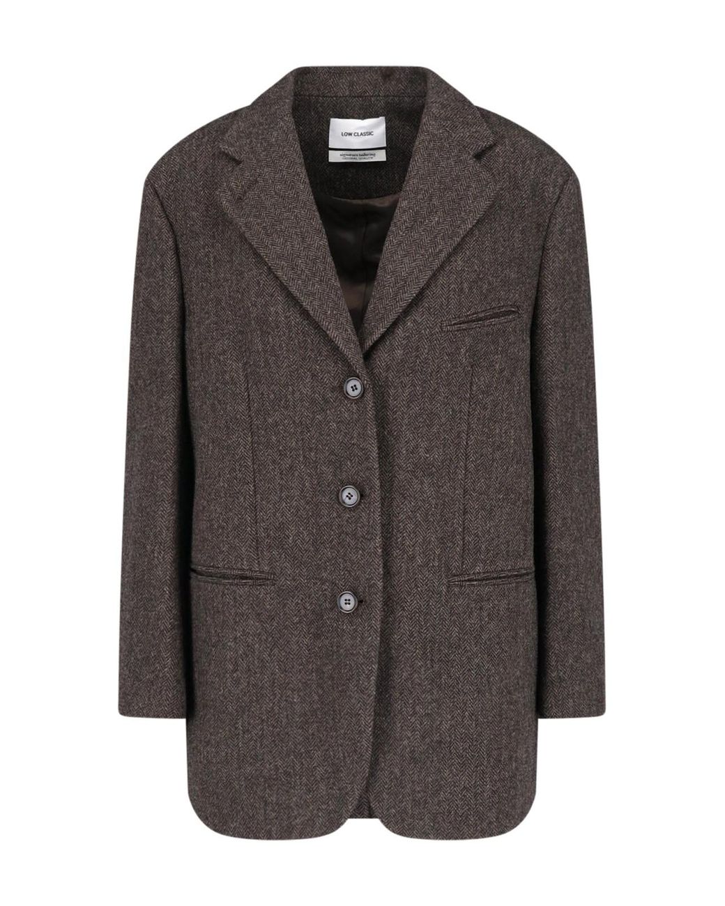 Low Classic Black Single-Breasted Wool Blazer
