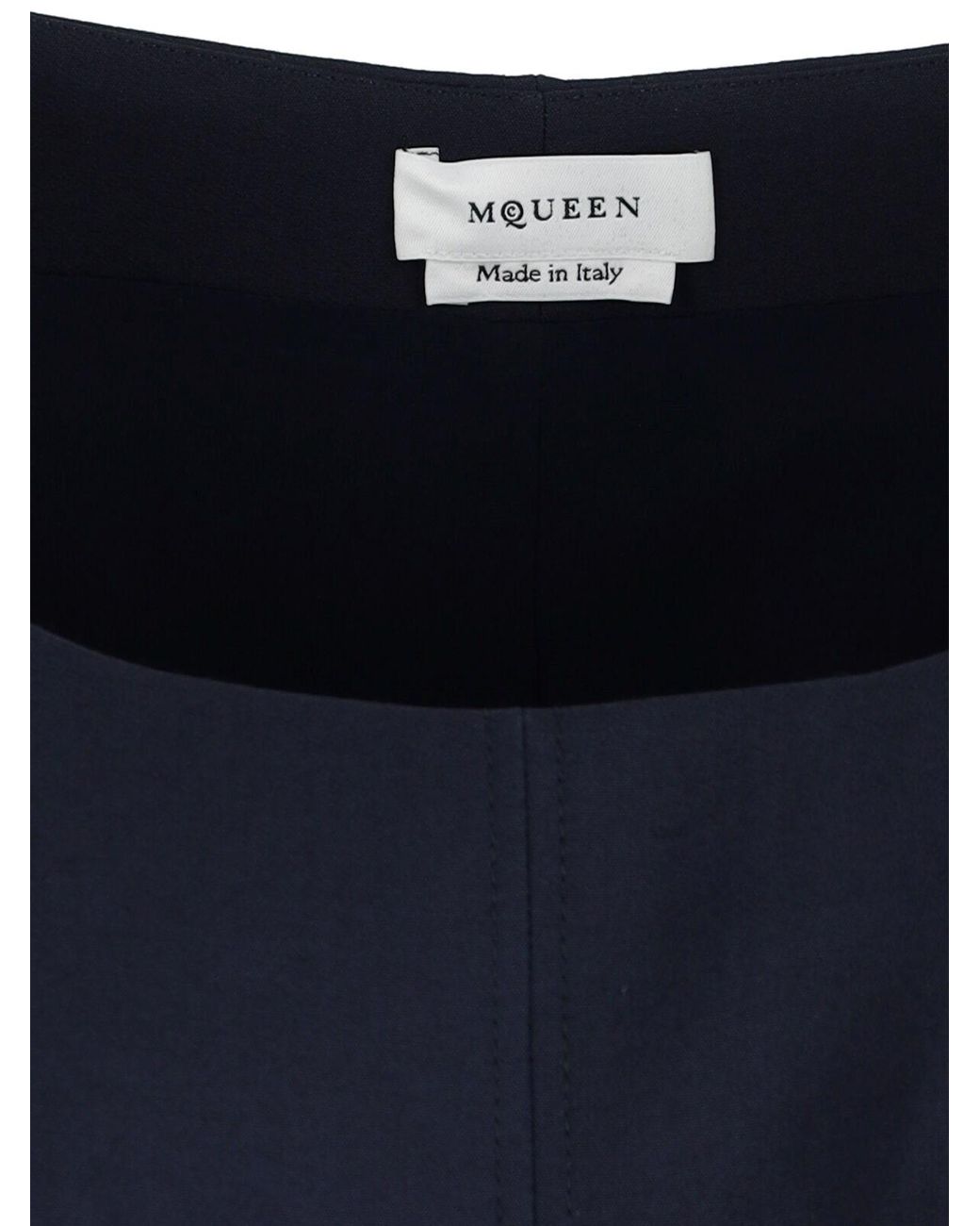 McQueen Blue Wool And Silk Mini Dress