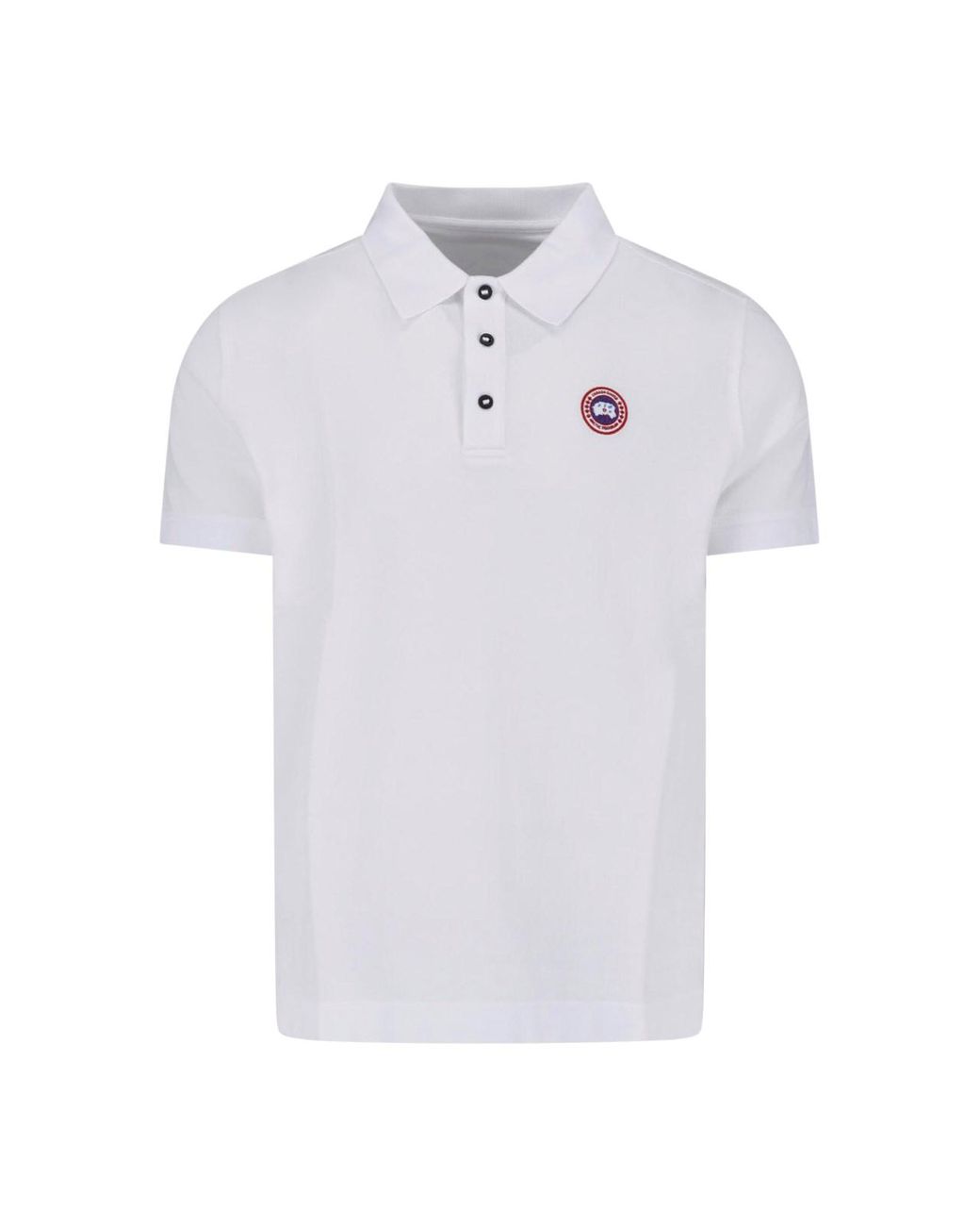 Canada Goose White Logo Patch Polo Shirt for men