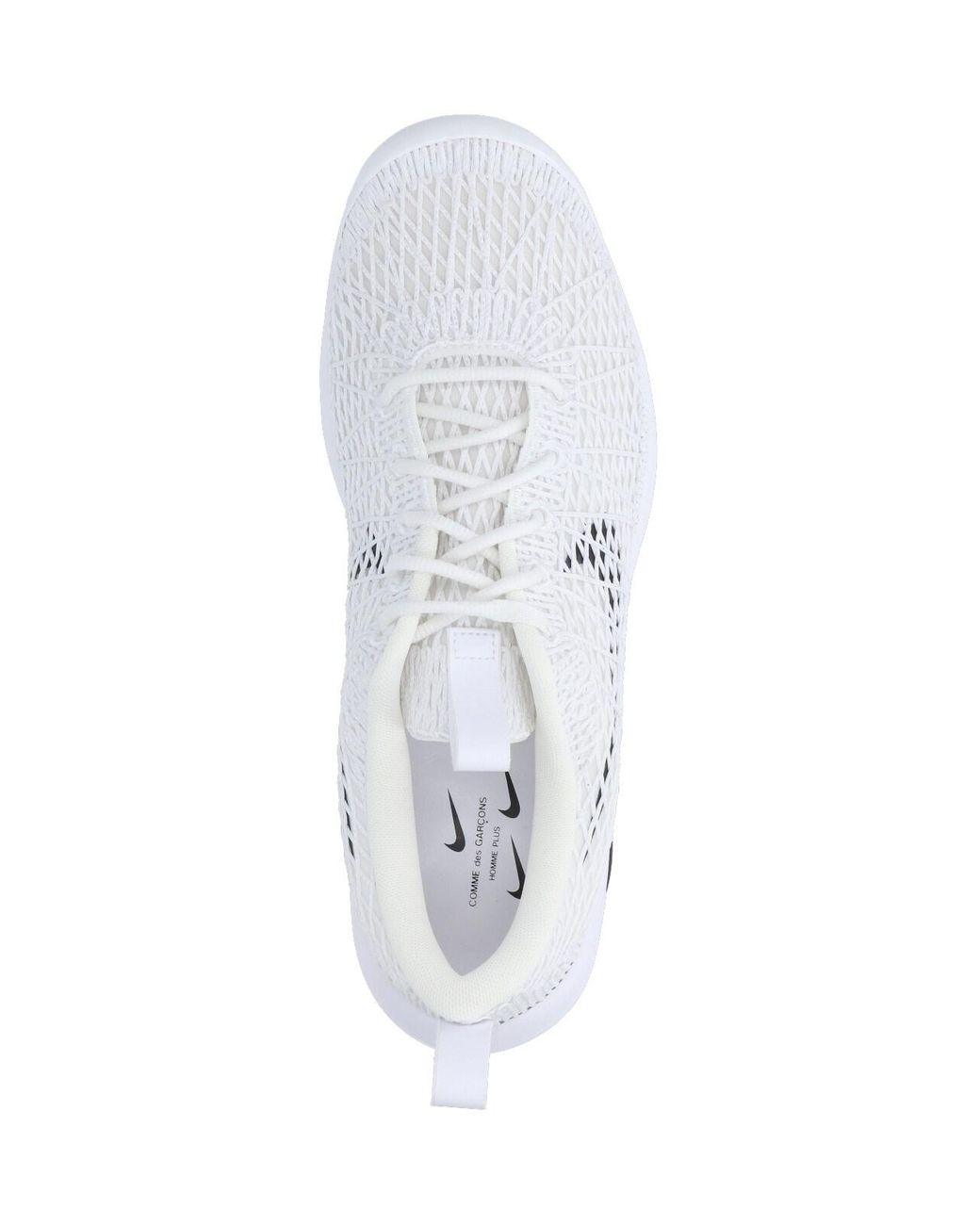 Comme des Garçons White Low-Profile Sneakers With Subtle Textured Upper for men