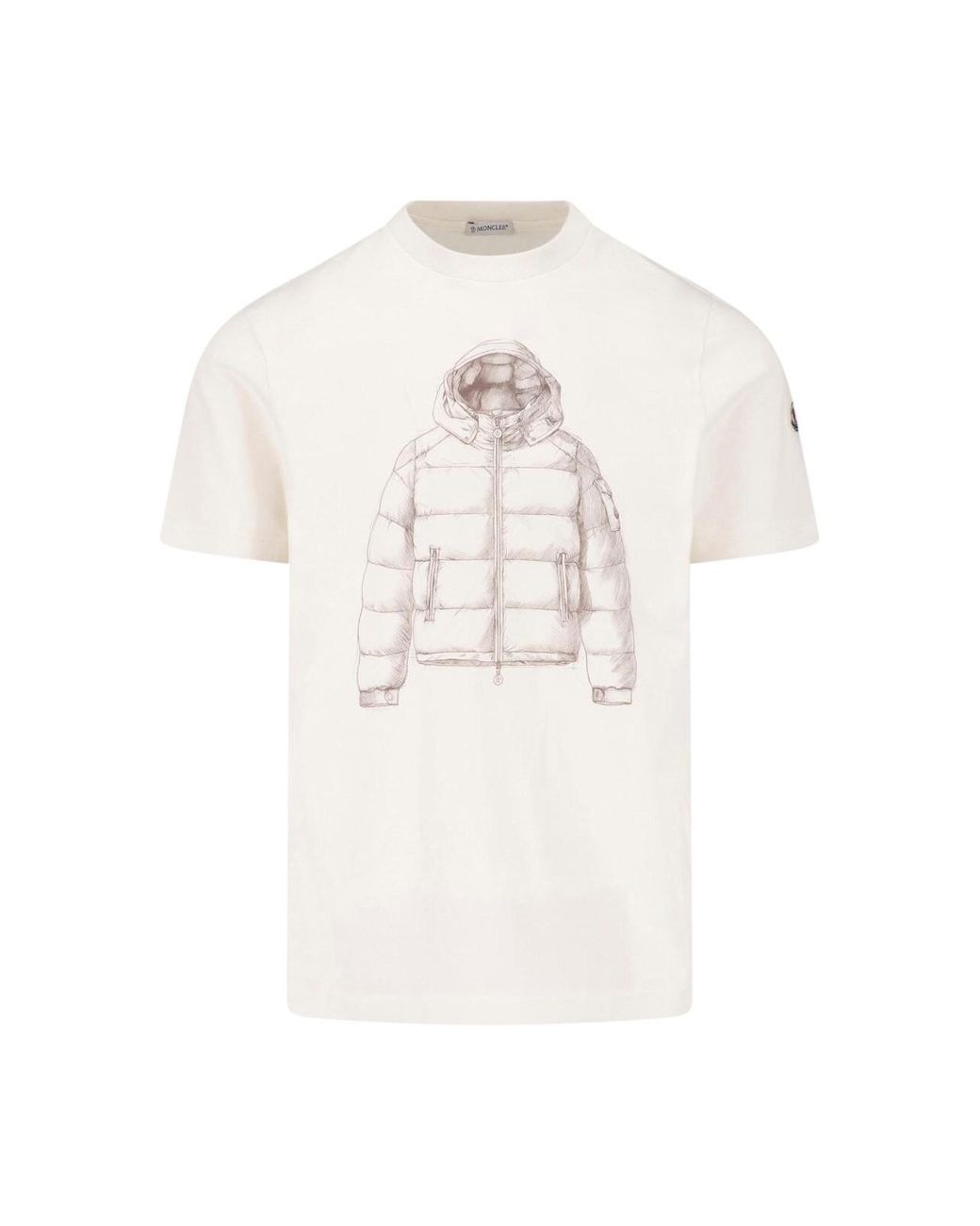 Moncler White T-Shirt Logo for men