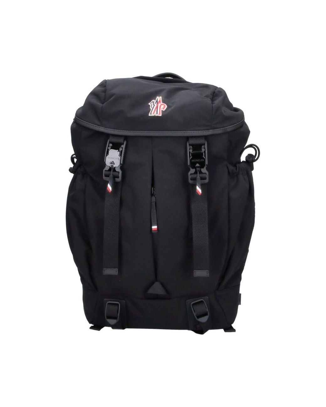 Moncler Black Backpack With Leather Trim for men