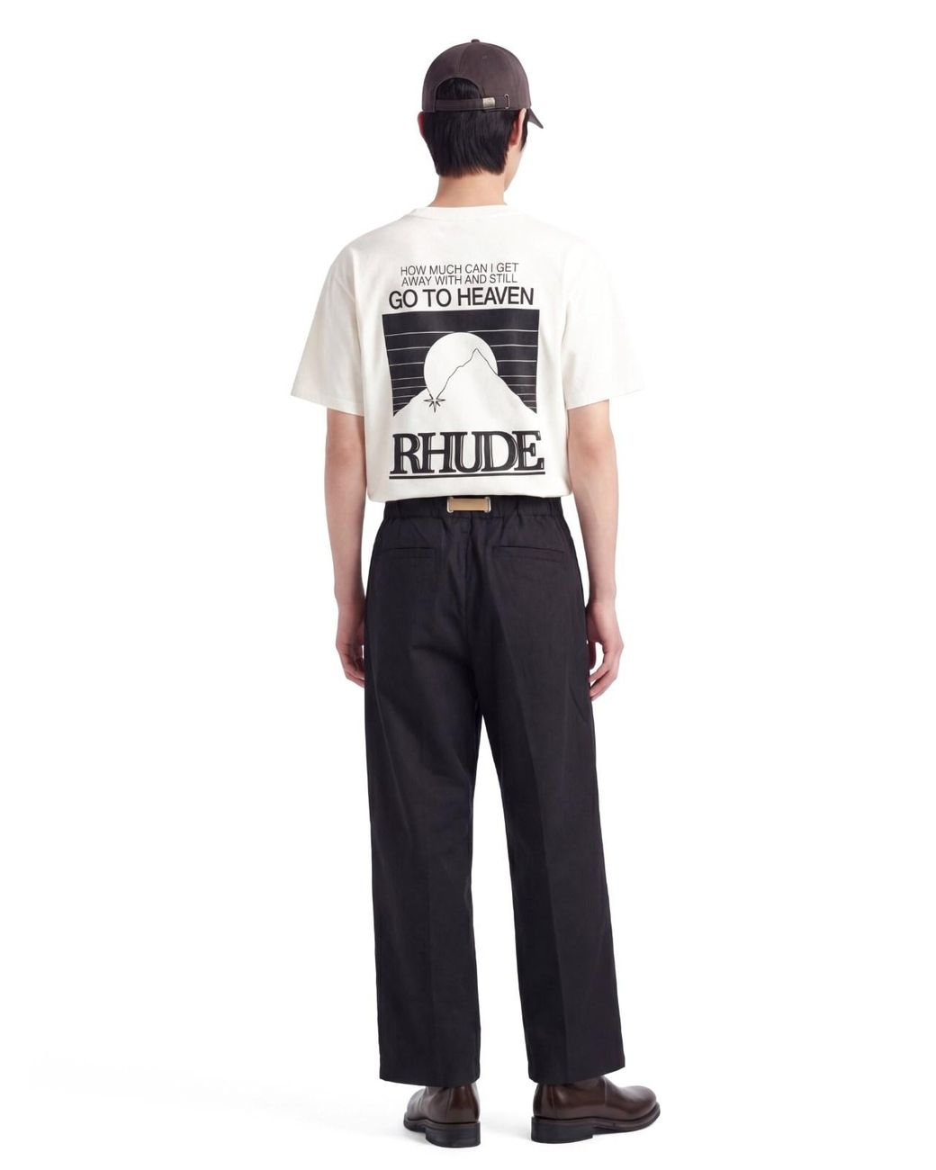 White Sand Black Belt Pants for men