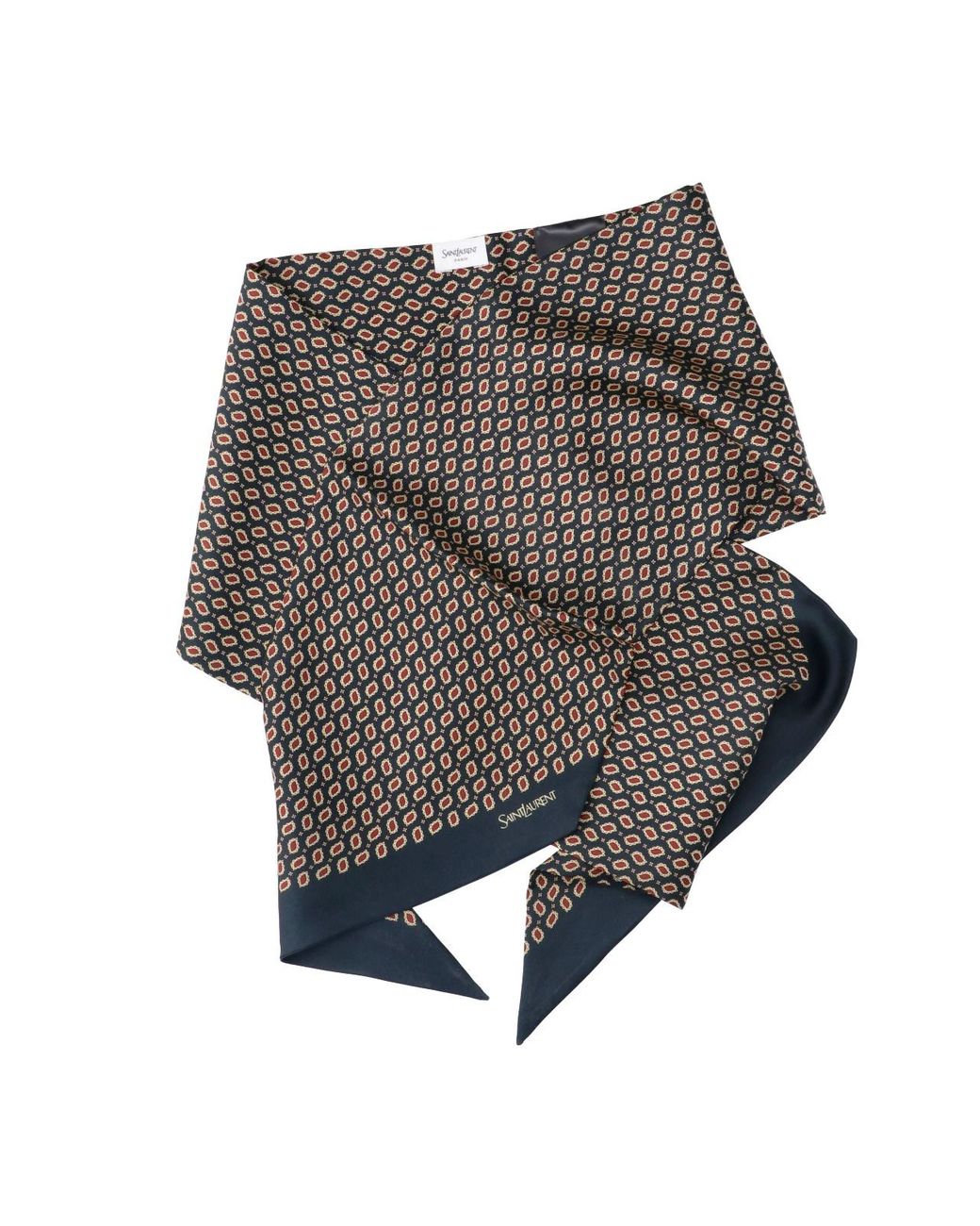 Sciarpa In Twill Di Seta di Saint Laurent in Gray da Uomo