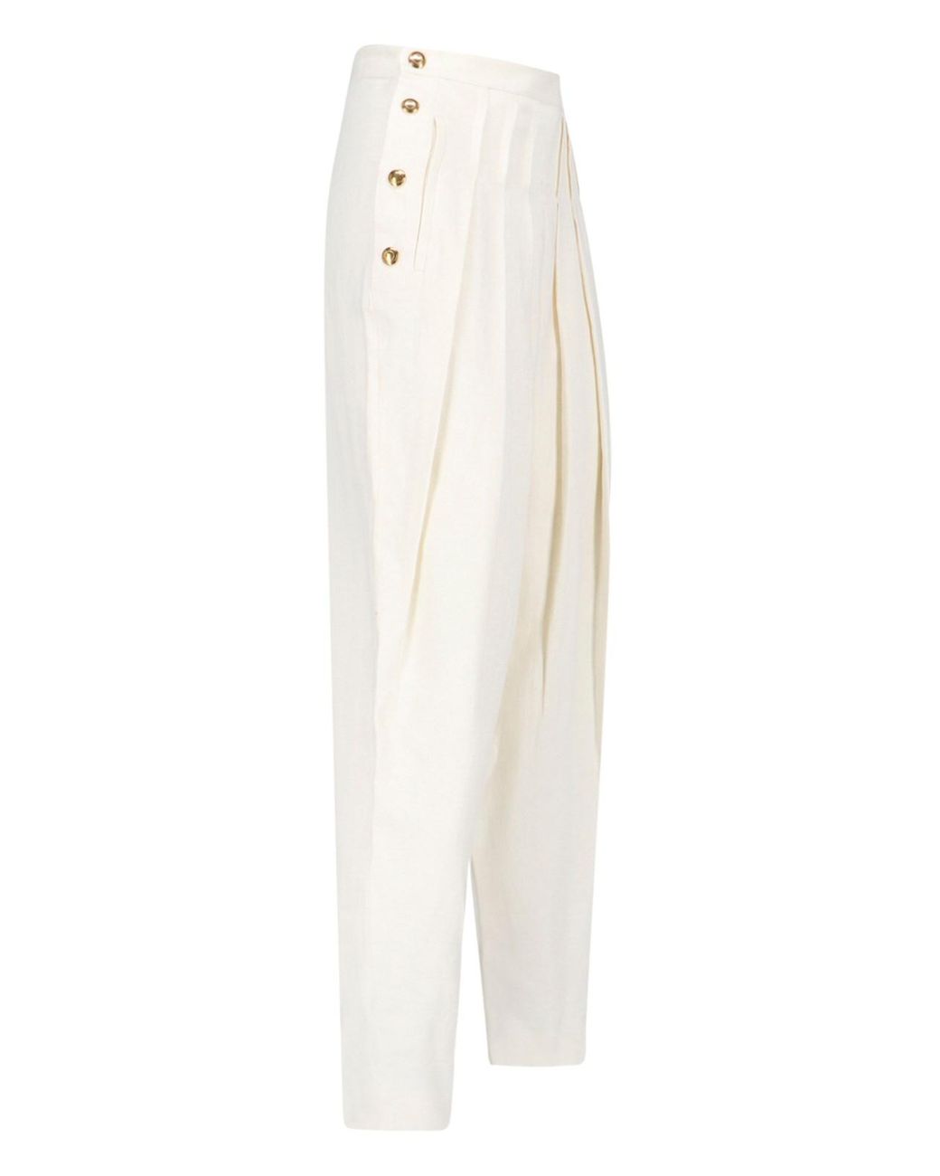 Loro Piana White Straight Trousers