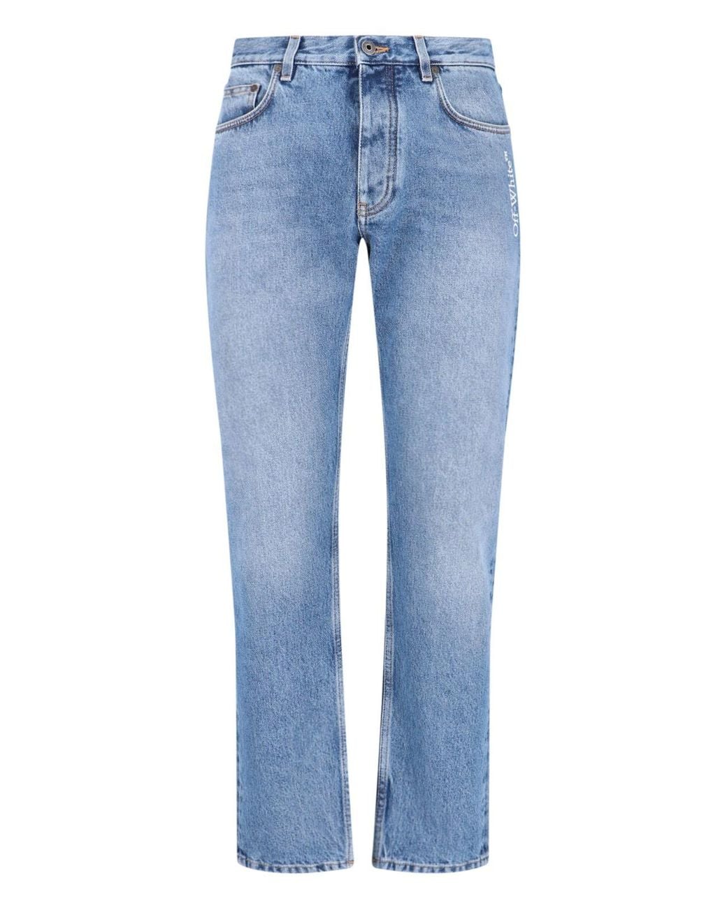 Off-White c/o Virgil Abloh Blue Half-Arrow Straight Jeans for men