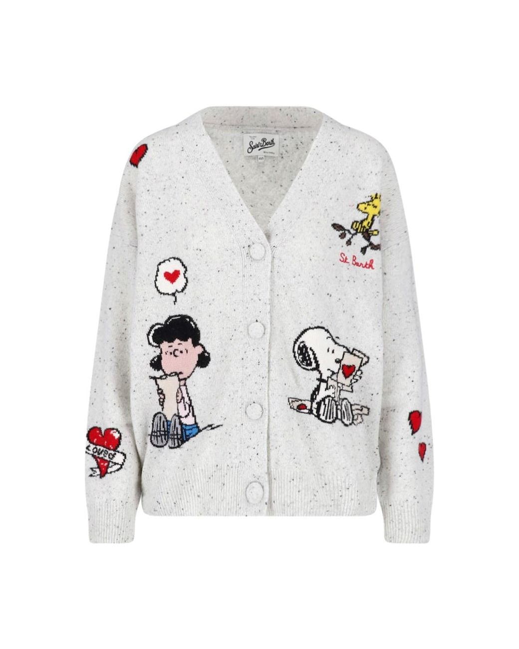 Mc2 Saint Barth White Cardigan "Sasi Donegal"