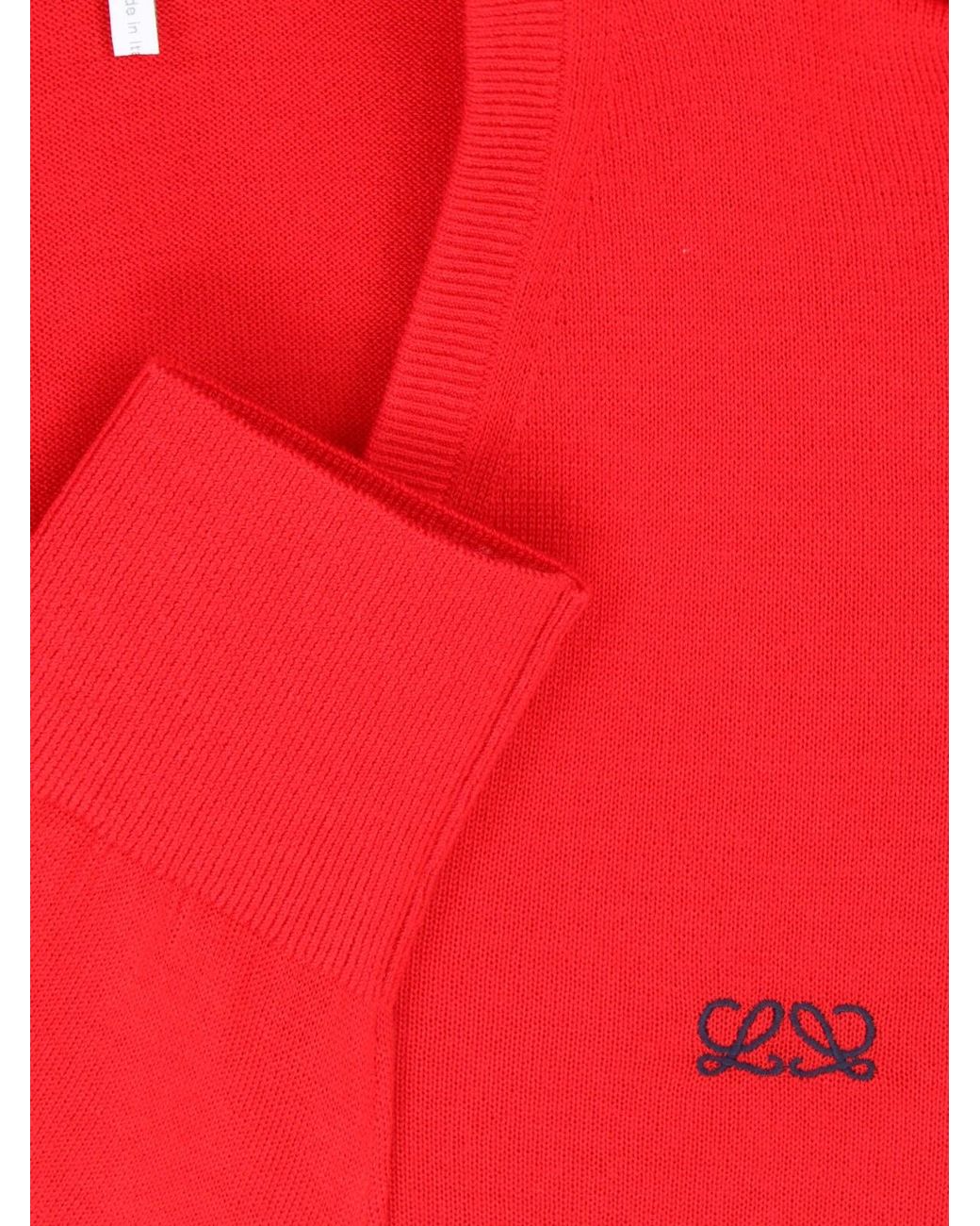 Loewe Red Asymmetrical Sweater