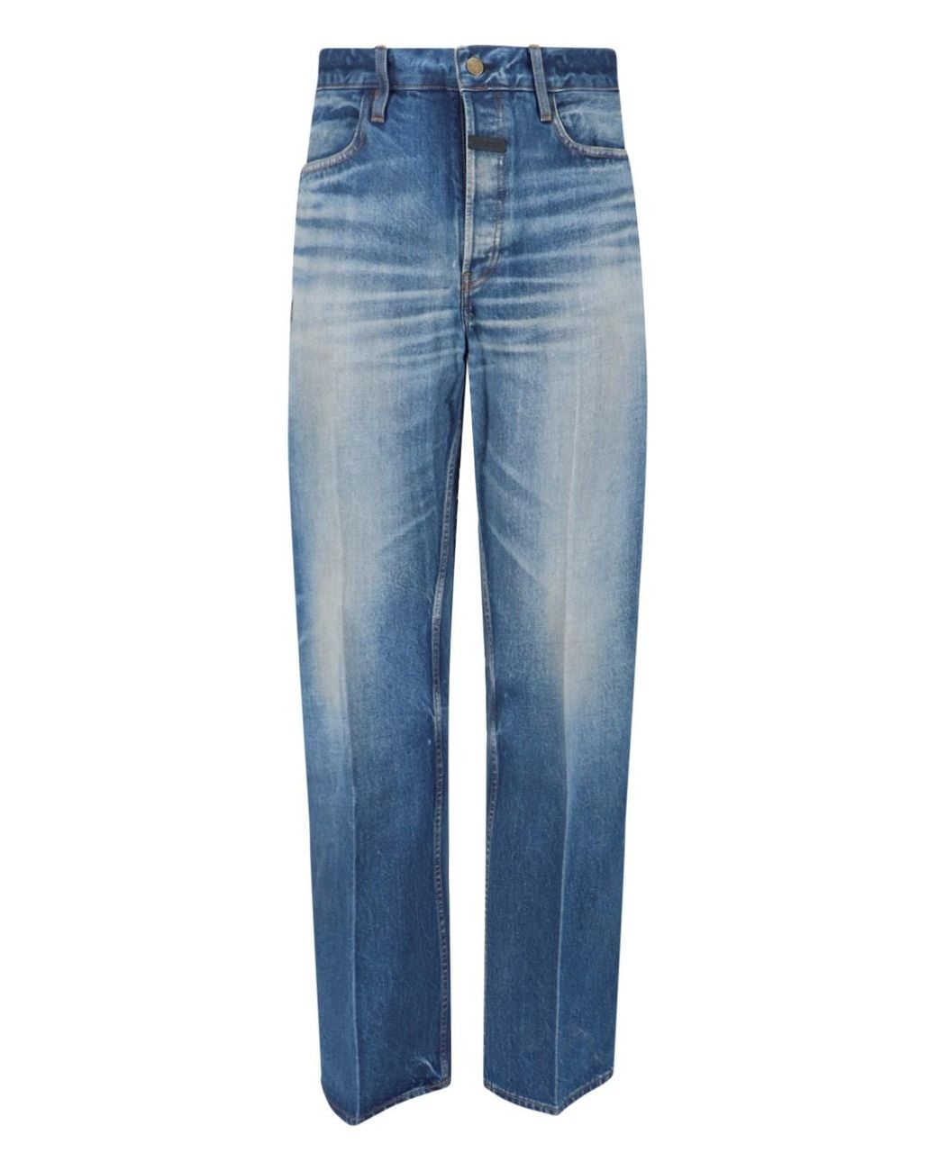 Fear Of God Blue Straight Logo Jeans for men