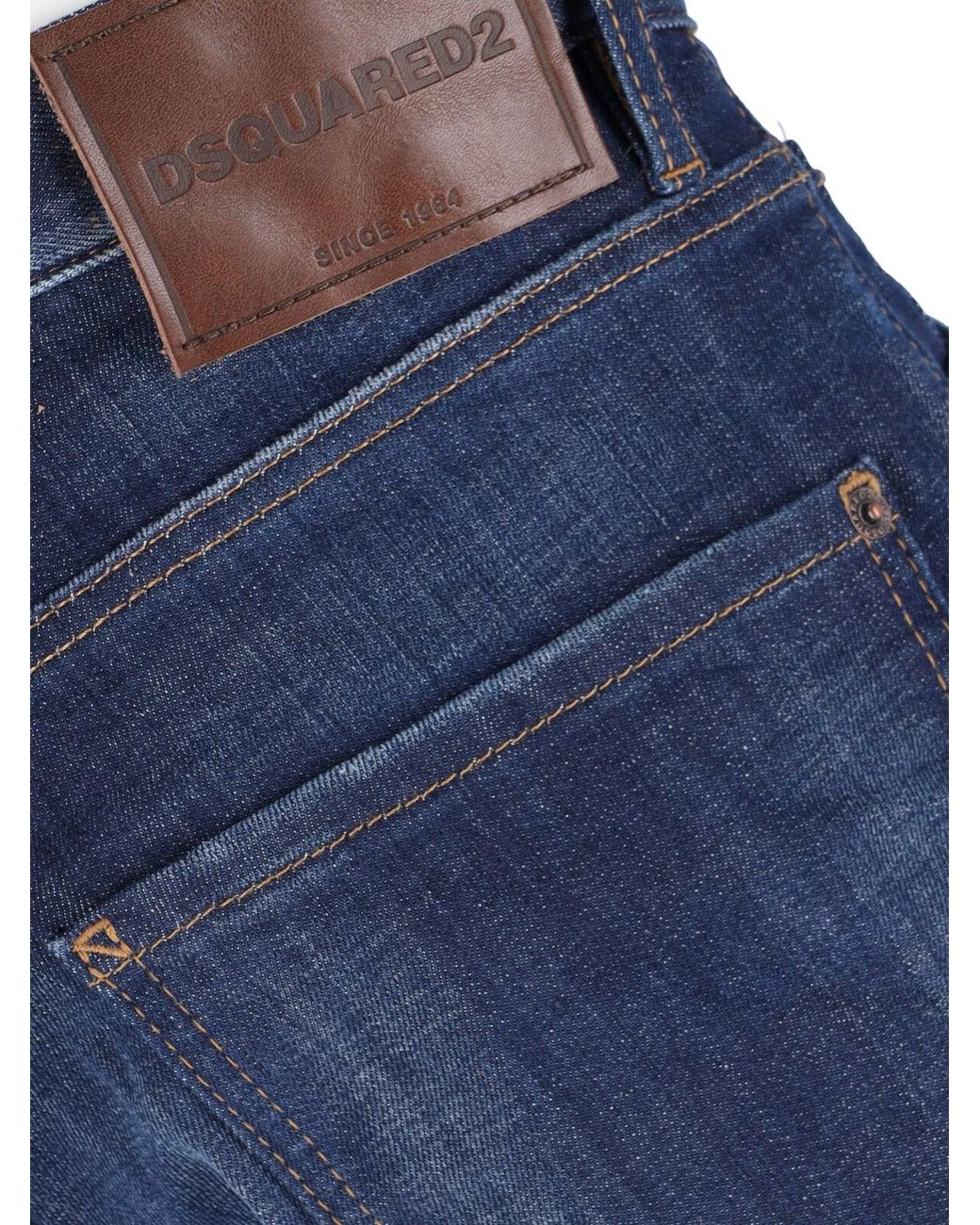 DSquared² Blue Teddy Cotton Denim Slim Jeans for men