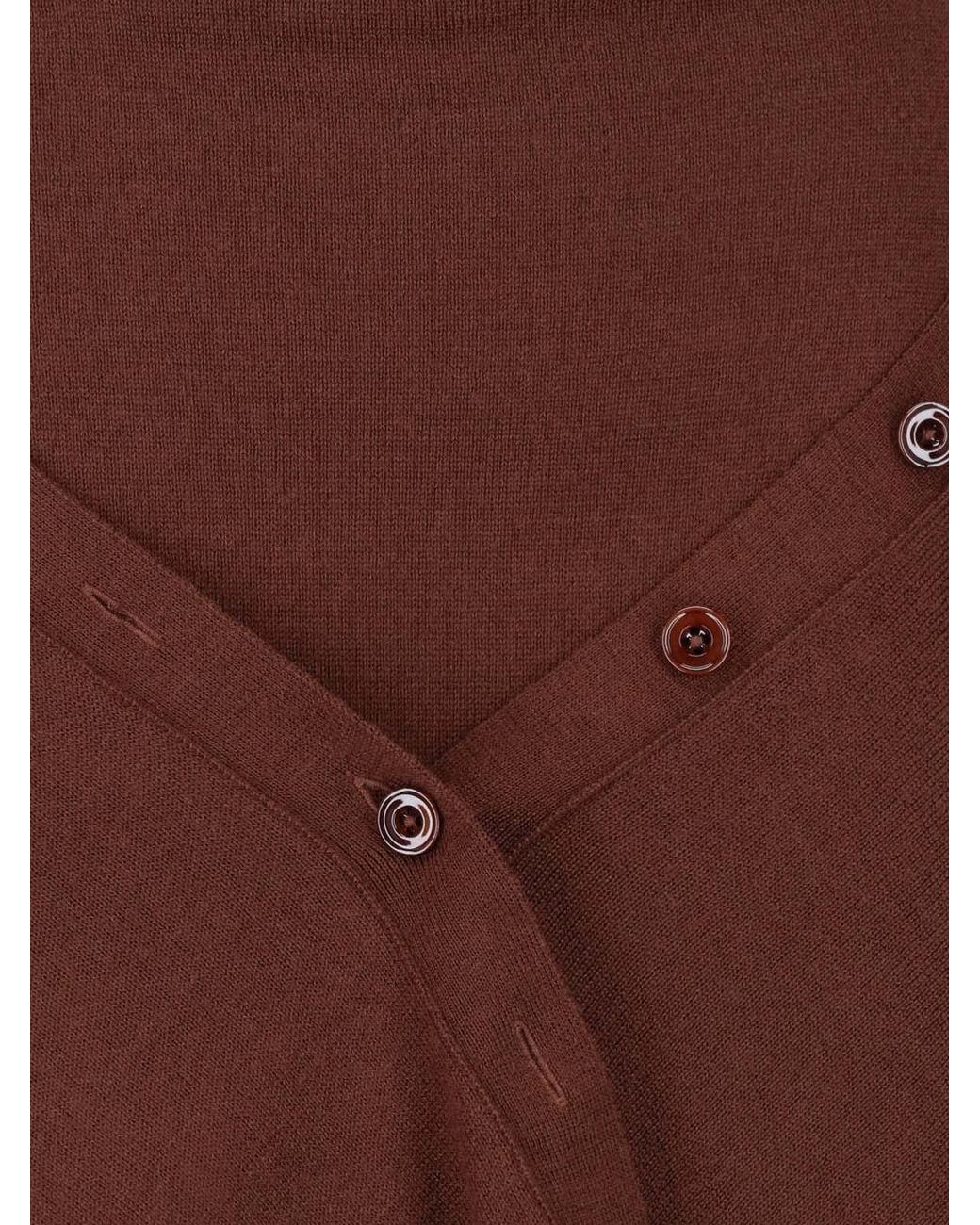 Lemaire Brown Asymmetric Wrap-Front Midi Skirt