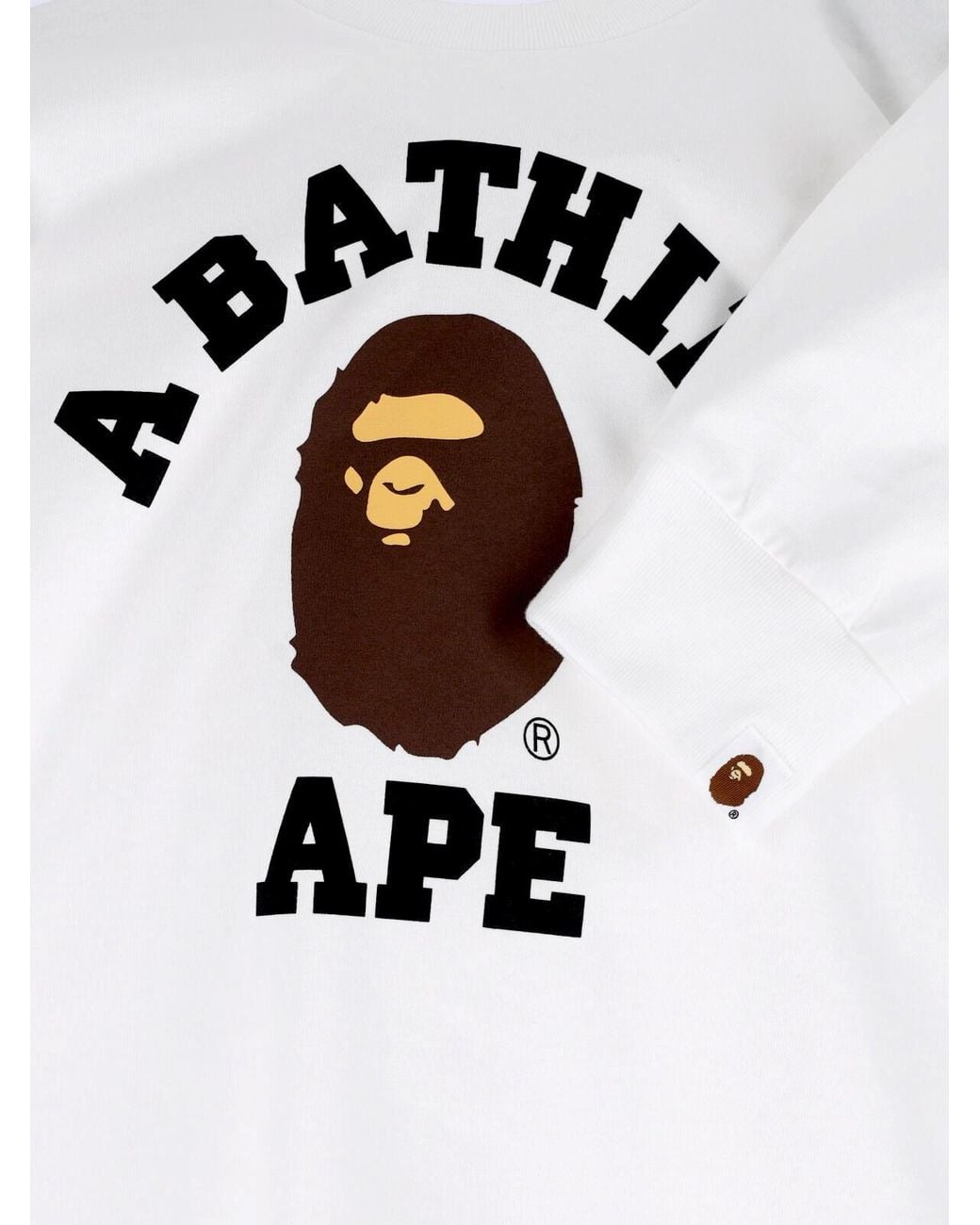 A Bathing Ape White College T-Shirt For for men