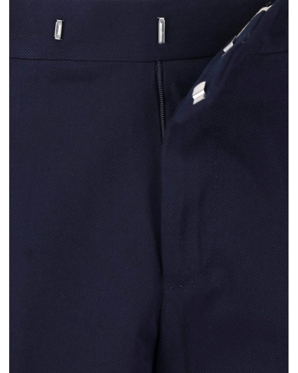 PT Torino Blue Virgin Wool Blend Trousers for men