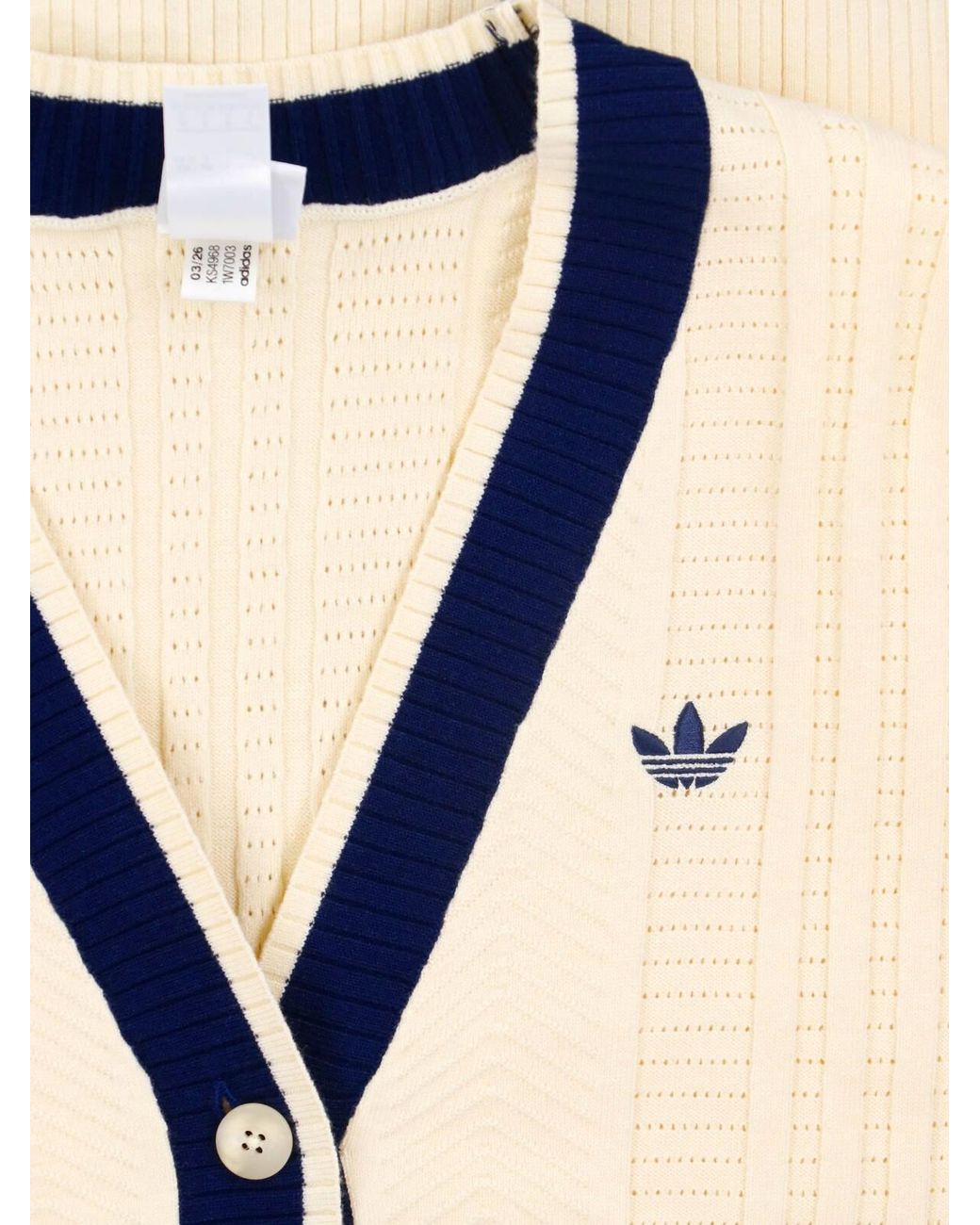 Adidas White Knit Button Front Cardigan