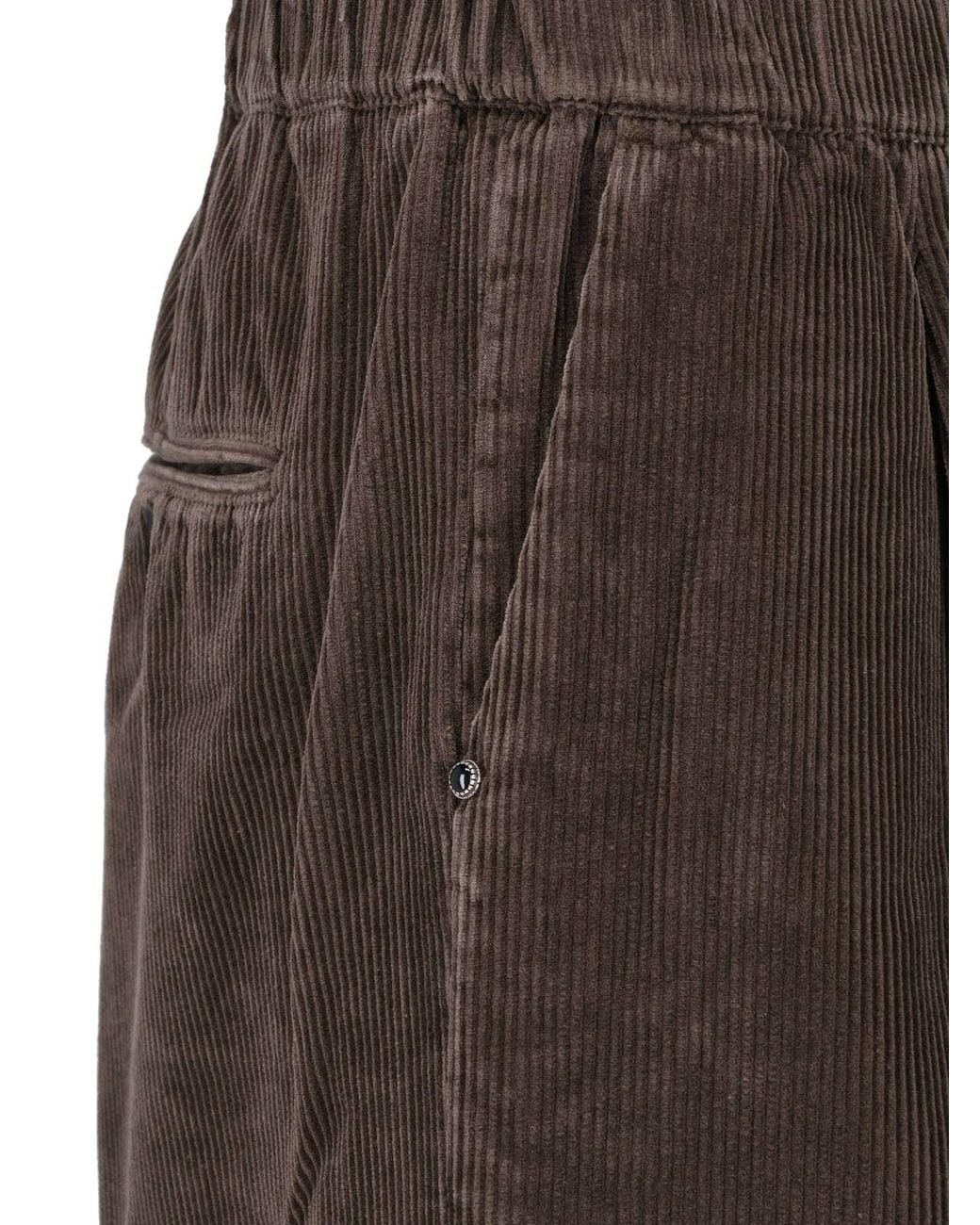 White Sand Brown Corduroy Belt Trousers for men