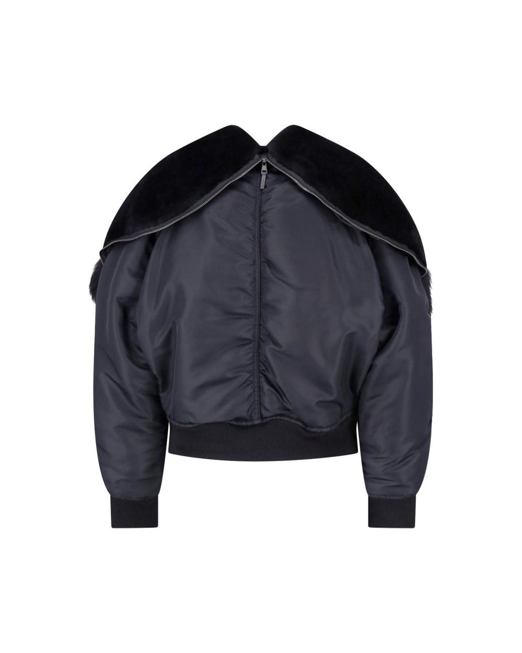Gucci Blue Bomber Jacket With Fur