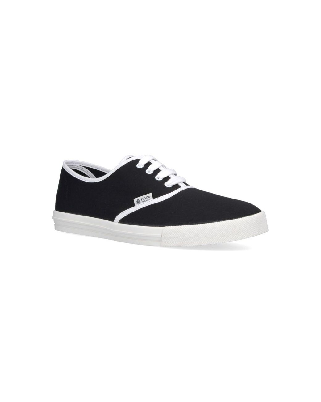 Prada Black Drill Fabric Sneakers for men