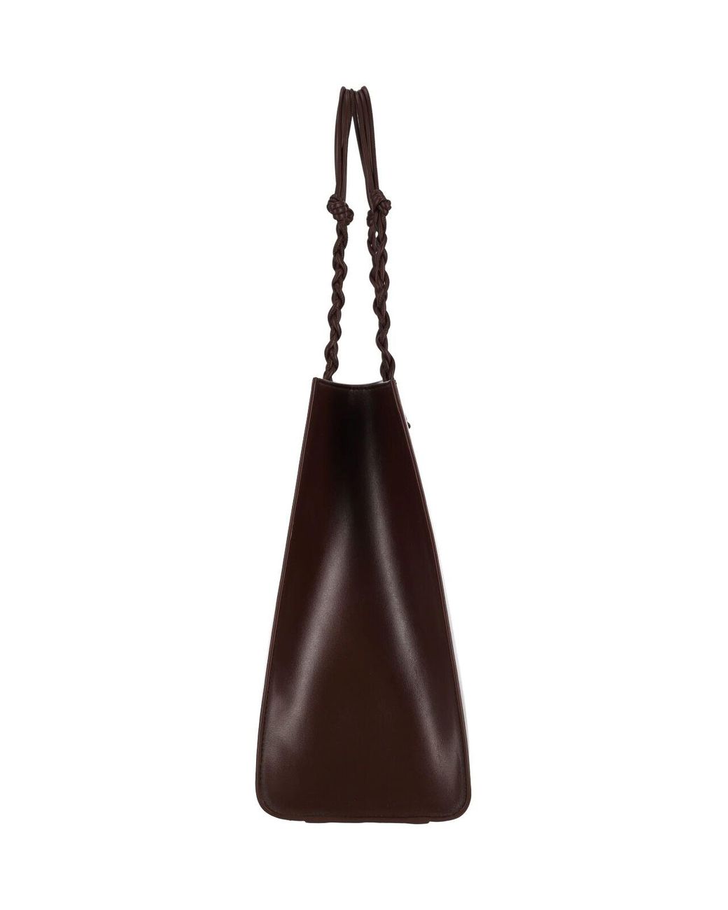 Jil Sander Brown Leather Tote Bag With Braided Handles