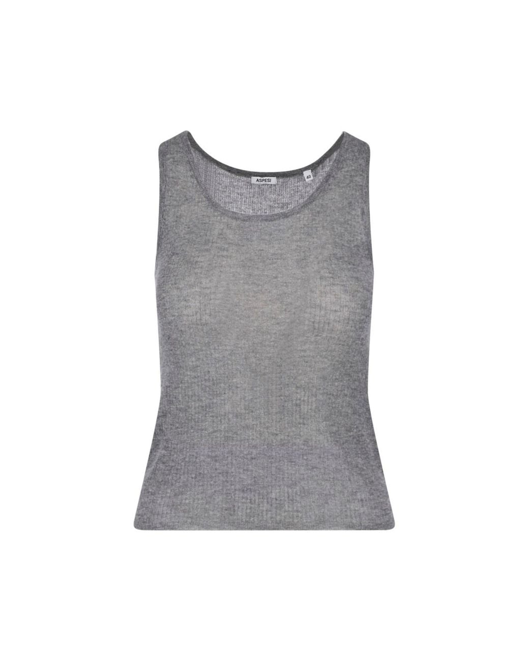 Aspesi Gray Sleeveless Knit Top