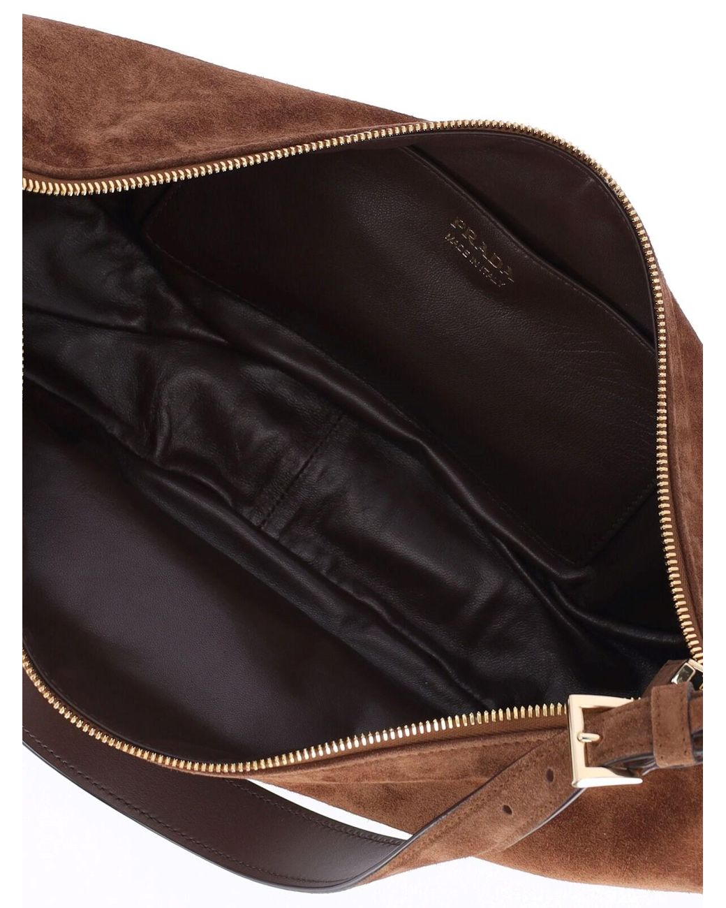 Prada Brown Demi-Lune' Large Shoulder Bag
