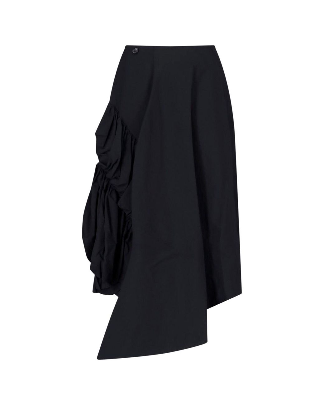 Comme des Garçons Blue Asymmetrical Draped Wool Skirt