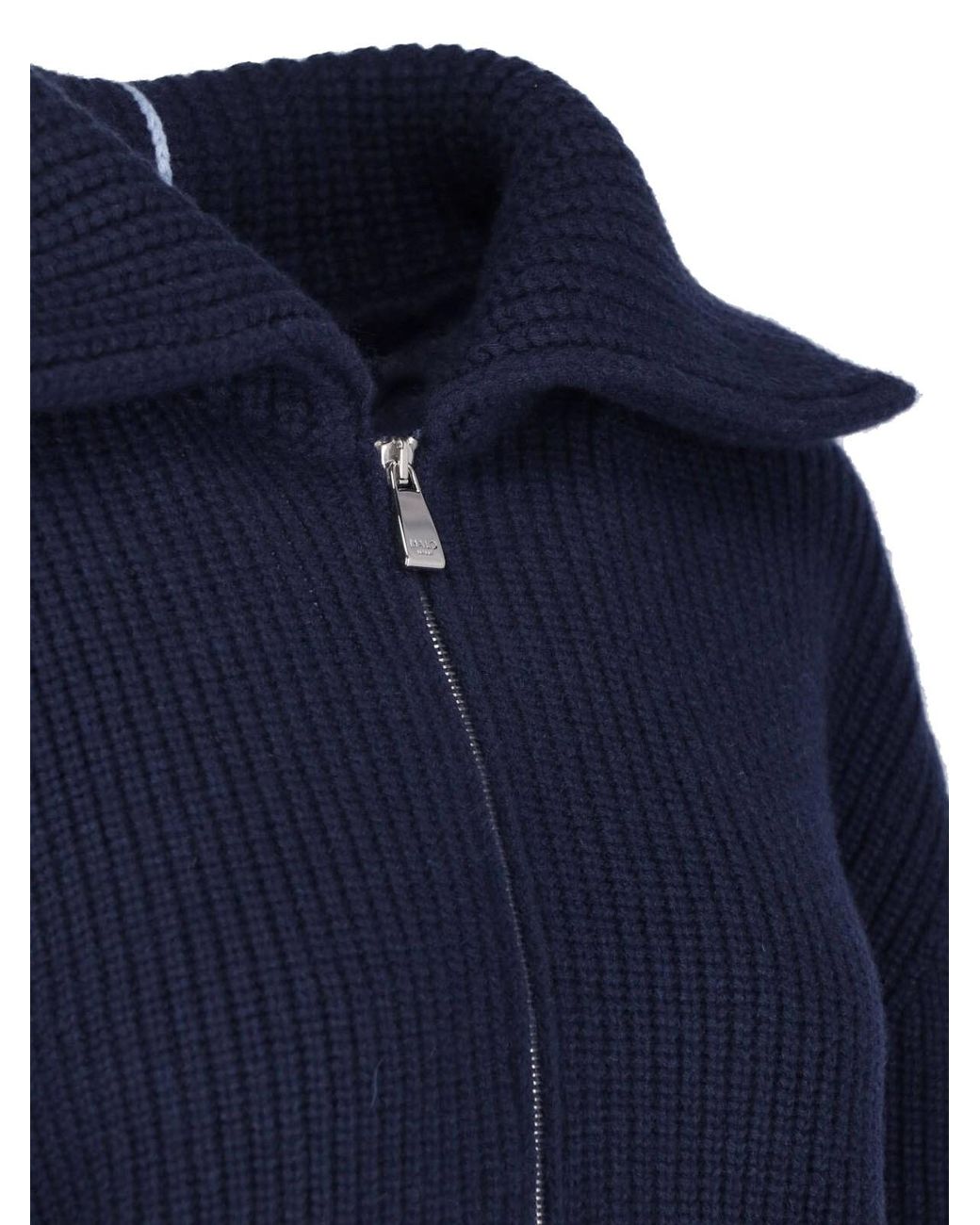 Malo Blue Cashmere Zip Sweater
