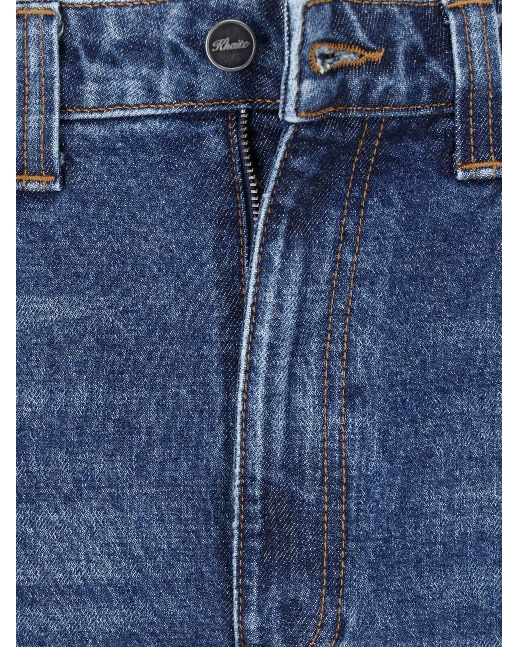 Khaite Blue High-Rise Wide-Leg Jeans