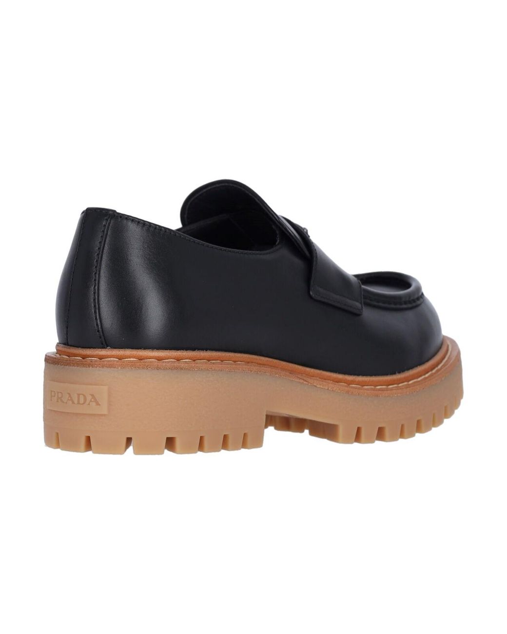 Prada Black Flat Shoes Calf Leather for men