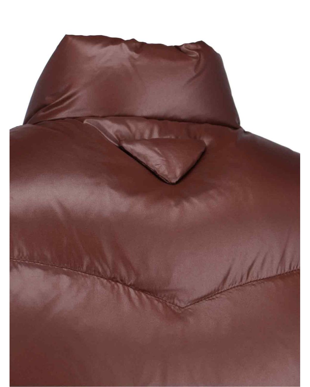 Prada Brown Logo Padded Vest for men