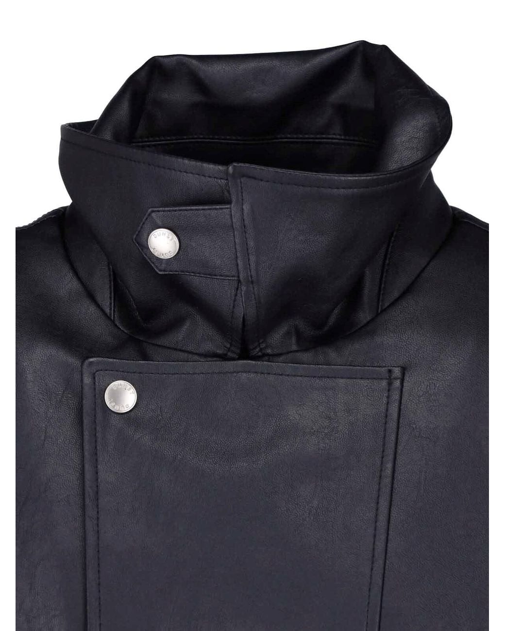 DUNST Blue Faux Leather Bomber Jacket for men