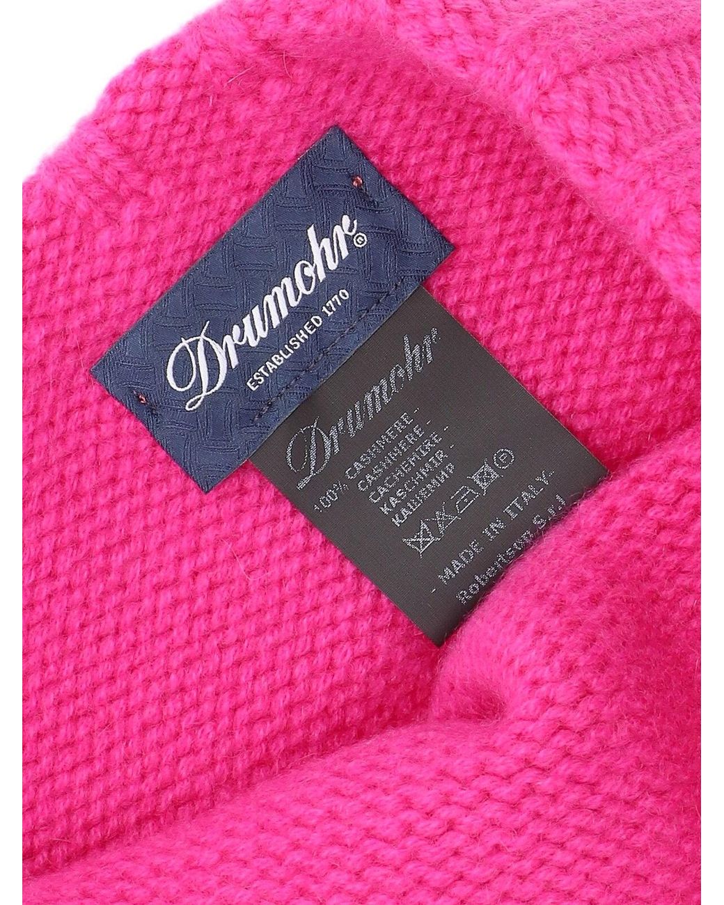 Drumohr Pink Cashmere Beanie for men