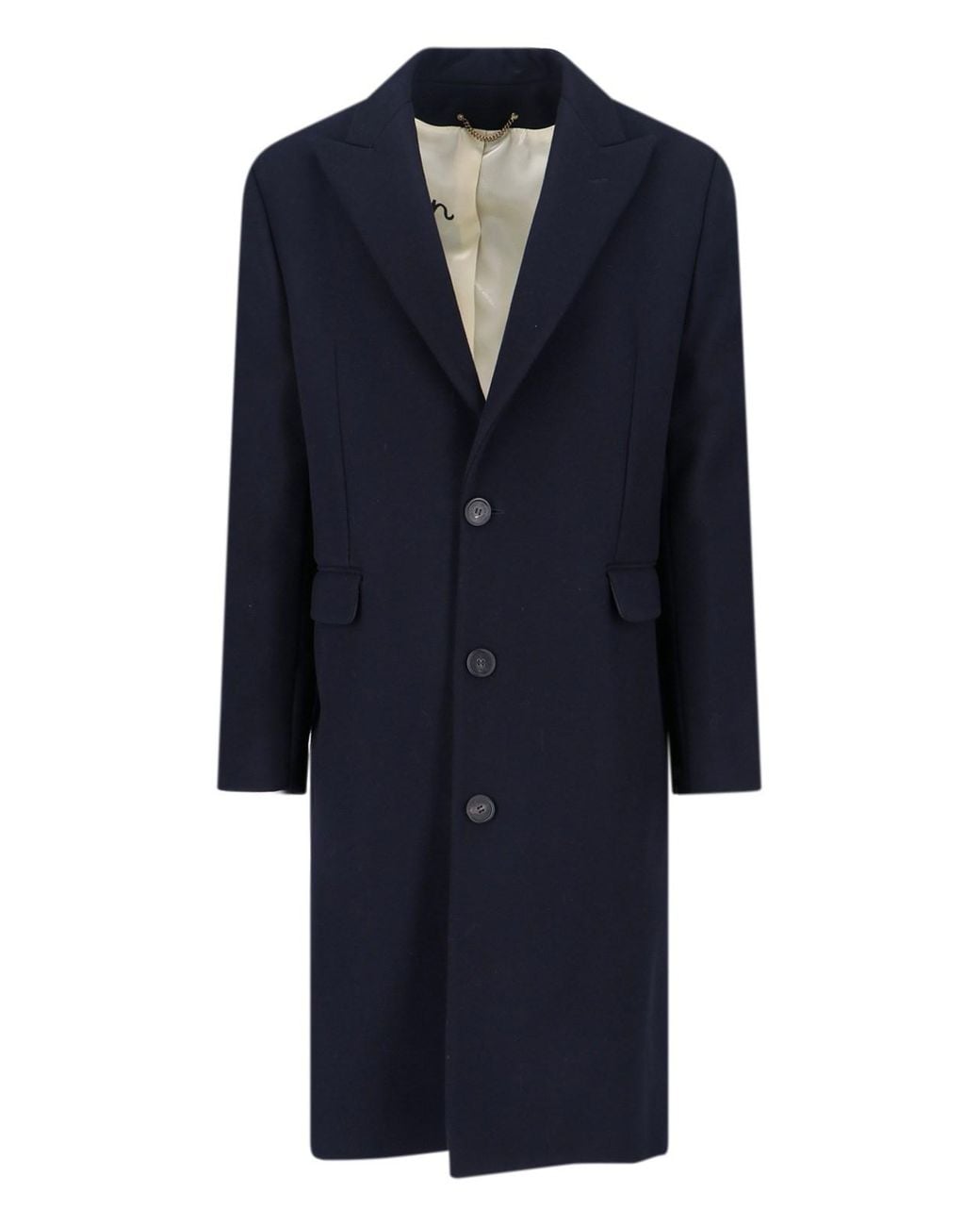 Golden Goose Deluxe Brand Blue Wool Blend Coat With Star Logo for men