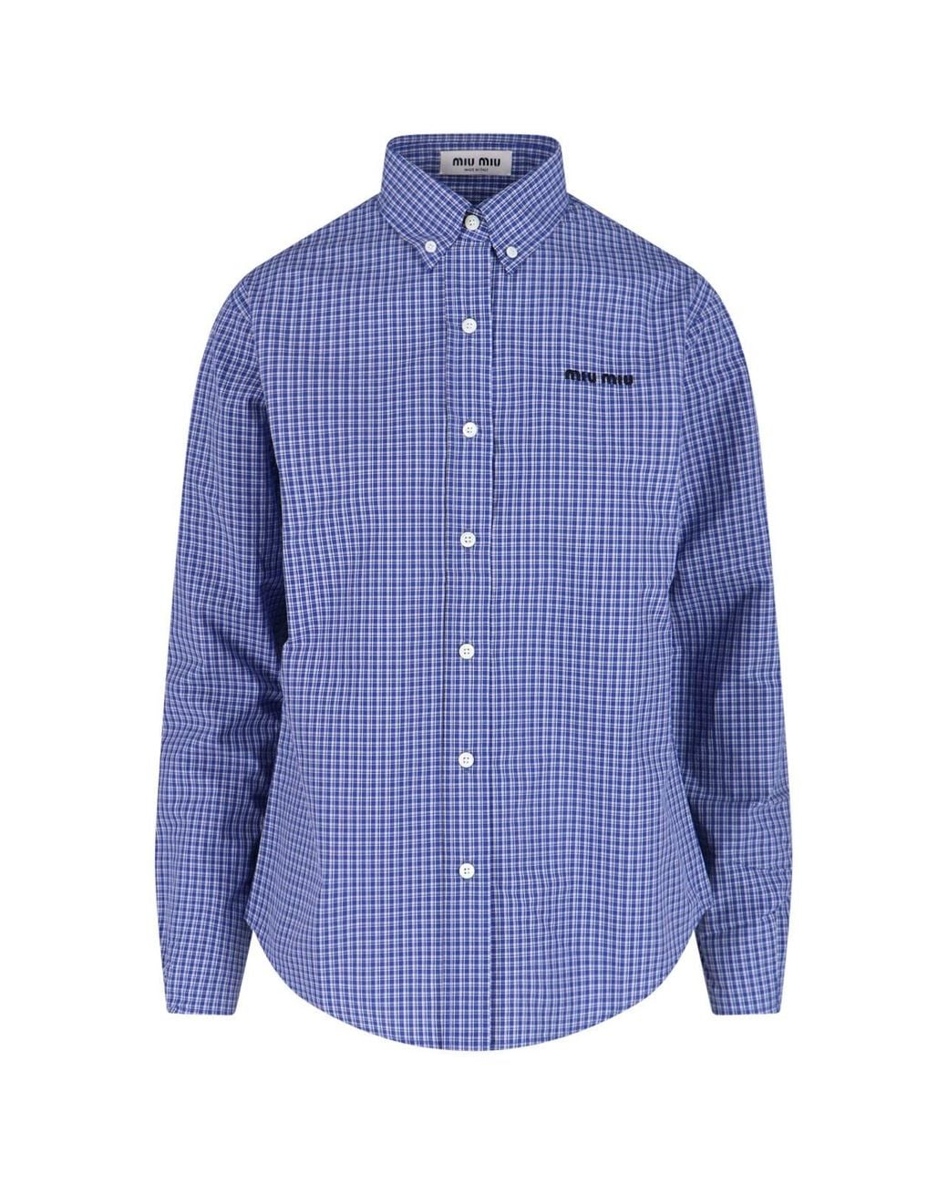 Miu Miu Blue Checked Shirt