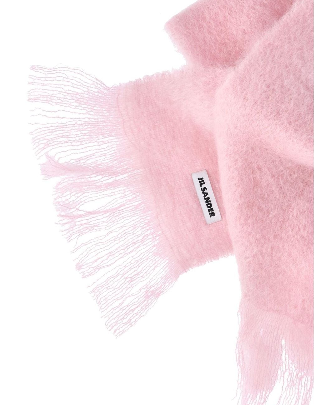 Jil Sander Pink Soft Brushed Fringe Scarf