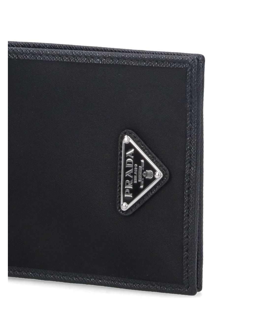 Prada Black Bifold Logo Wallet for men
